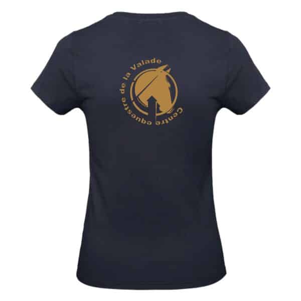 T-SHIRT (femme) - Centre Equestre de la Valade - Navy - BC04T – Image 2