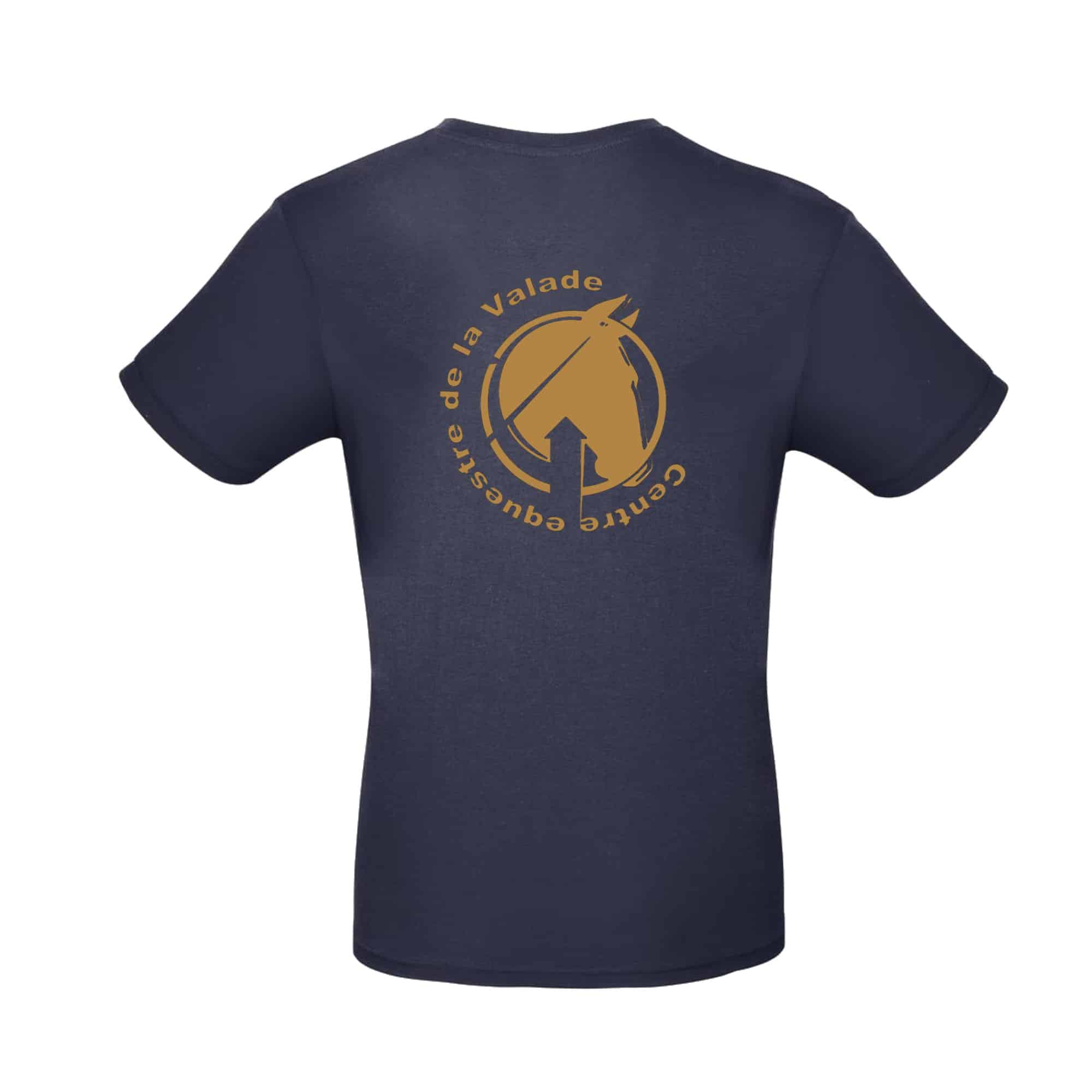 T-SHIRT (homme) - Centre Equestre de la Valade - Navy - BC03T – Image 3