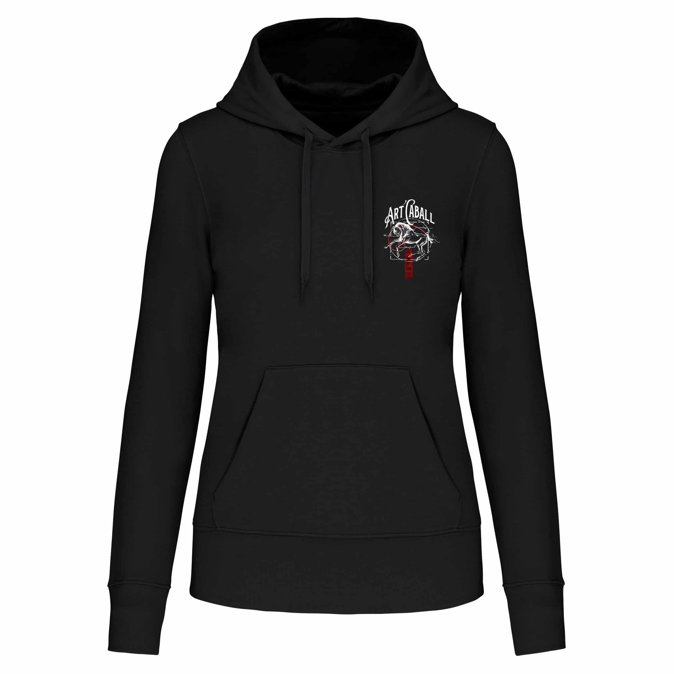 Sweat avec capuche et poche kangourou (homme) - ECURIE ART'CABALL - Noir - K4027