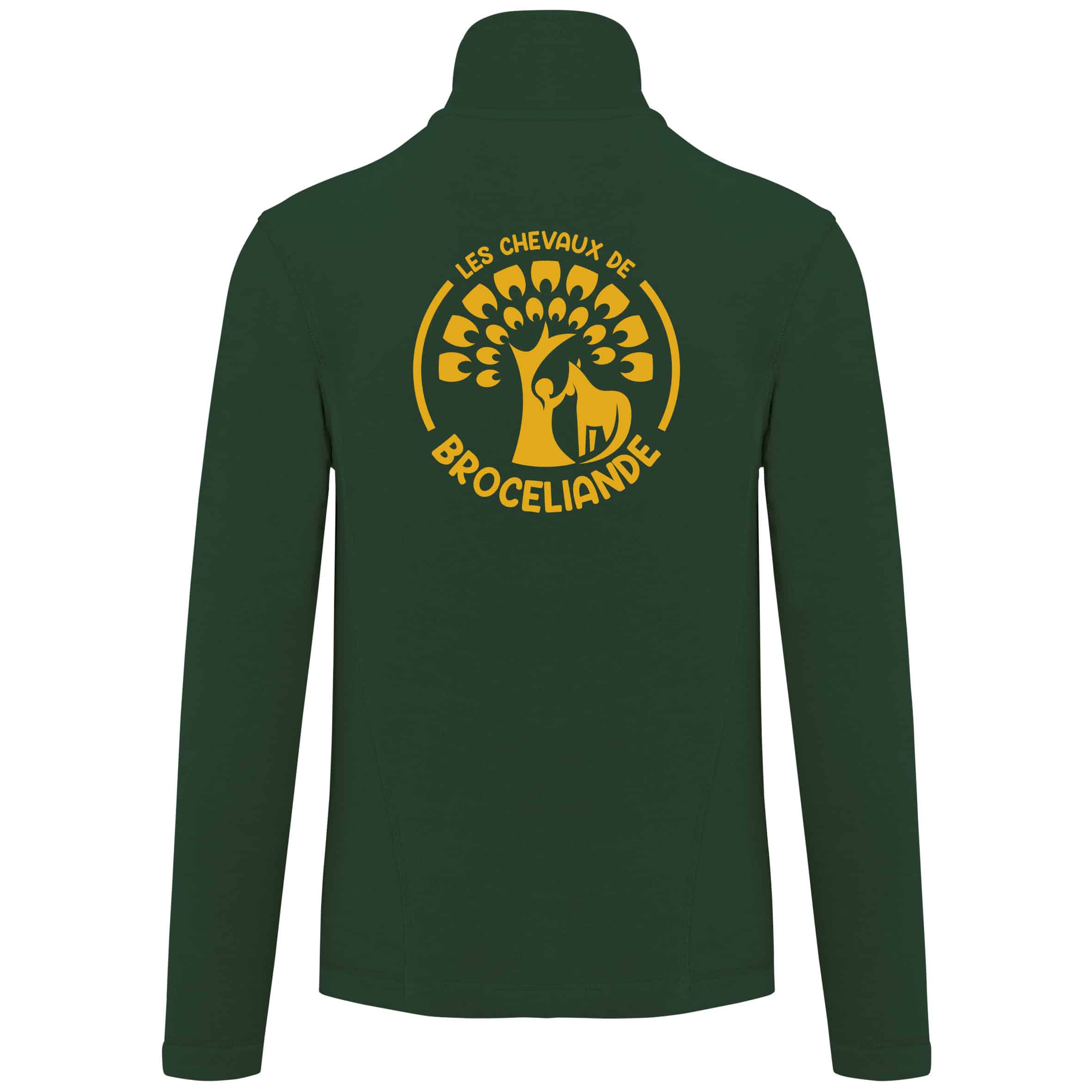 Veste micropolaire zippée (femme) – Les Chevaux de Brocéliande – Vert Foret – K907 – Image 3
