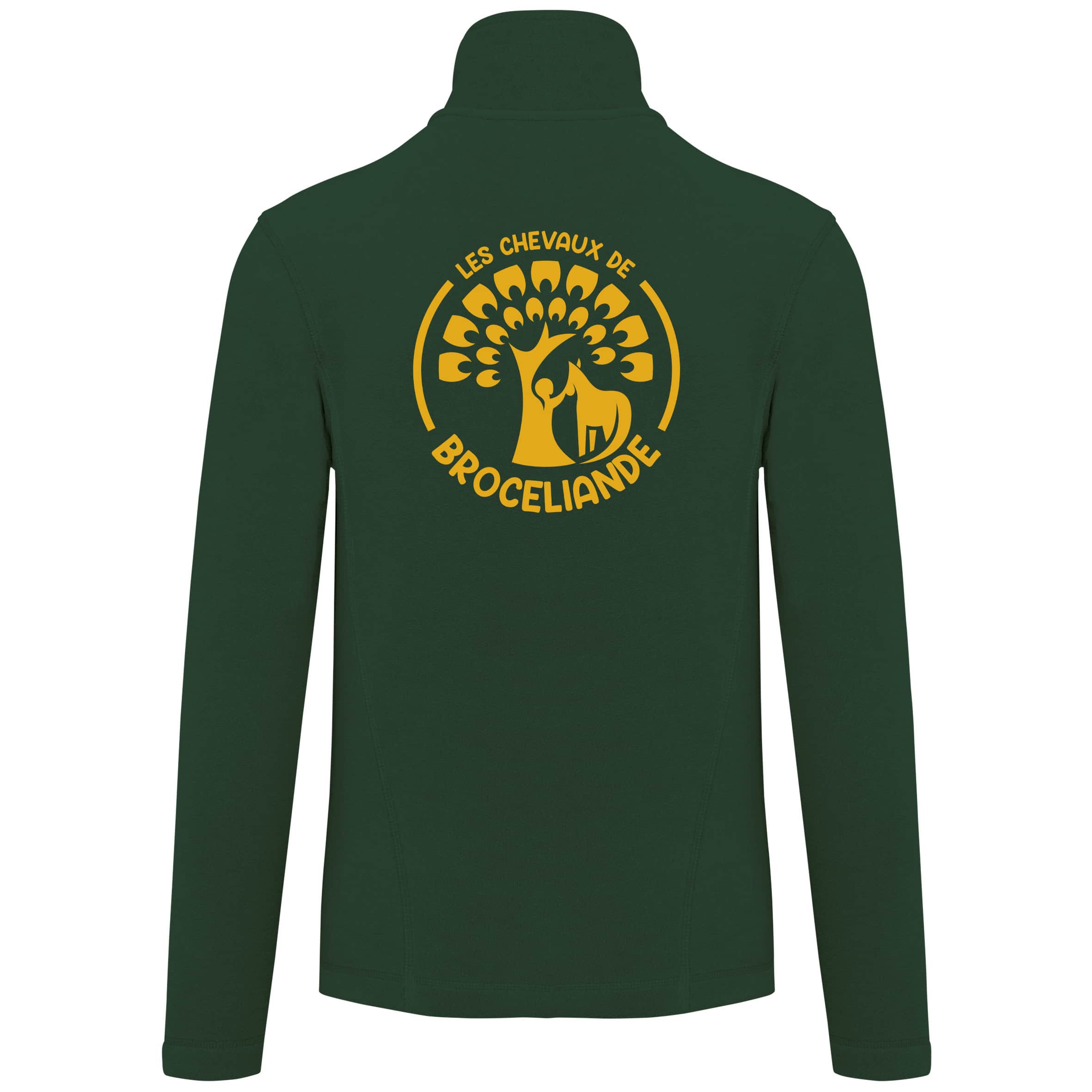 Veste micropolaire zippée (homme) – Les Chevaux de Brocéliande - Vert Foret – K911 – Image 3