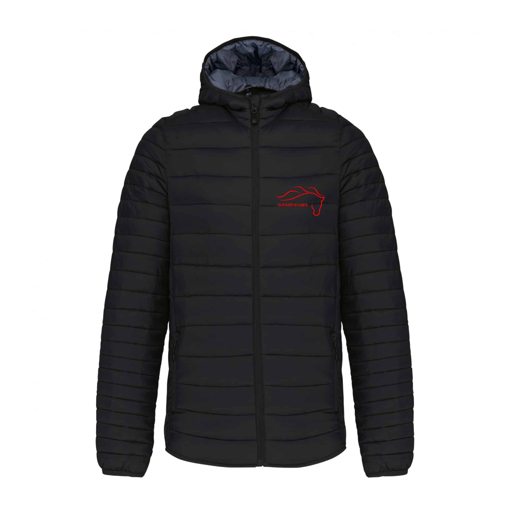 DOUDOUNE AVEC MANCHES ET CAPUCHE (homme) - Écuries D’Aimie - Noir - K6110