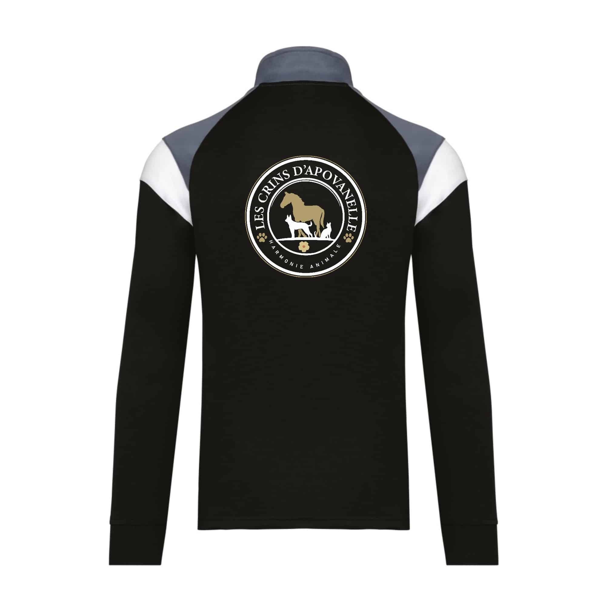 Veste de survêtement zippée (unisexe) - les crins d'apovanelle - Noir - PA390 – Image 3