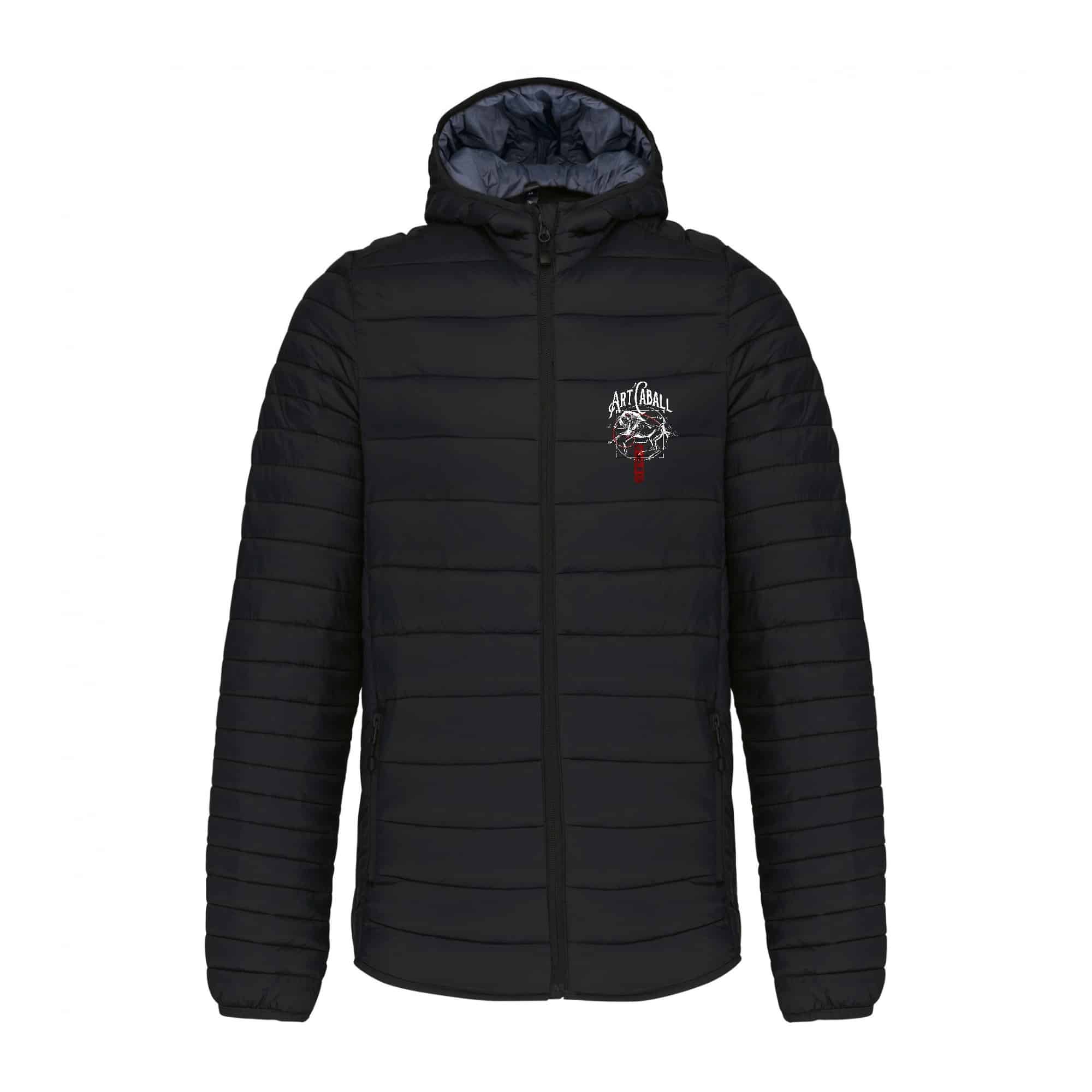 DOUDOUNE AVEC MANCHES ET CAPUCHE (homme) - ECURIE ART'CABALL - Noir - K6110