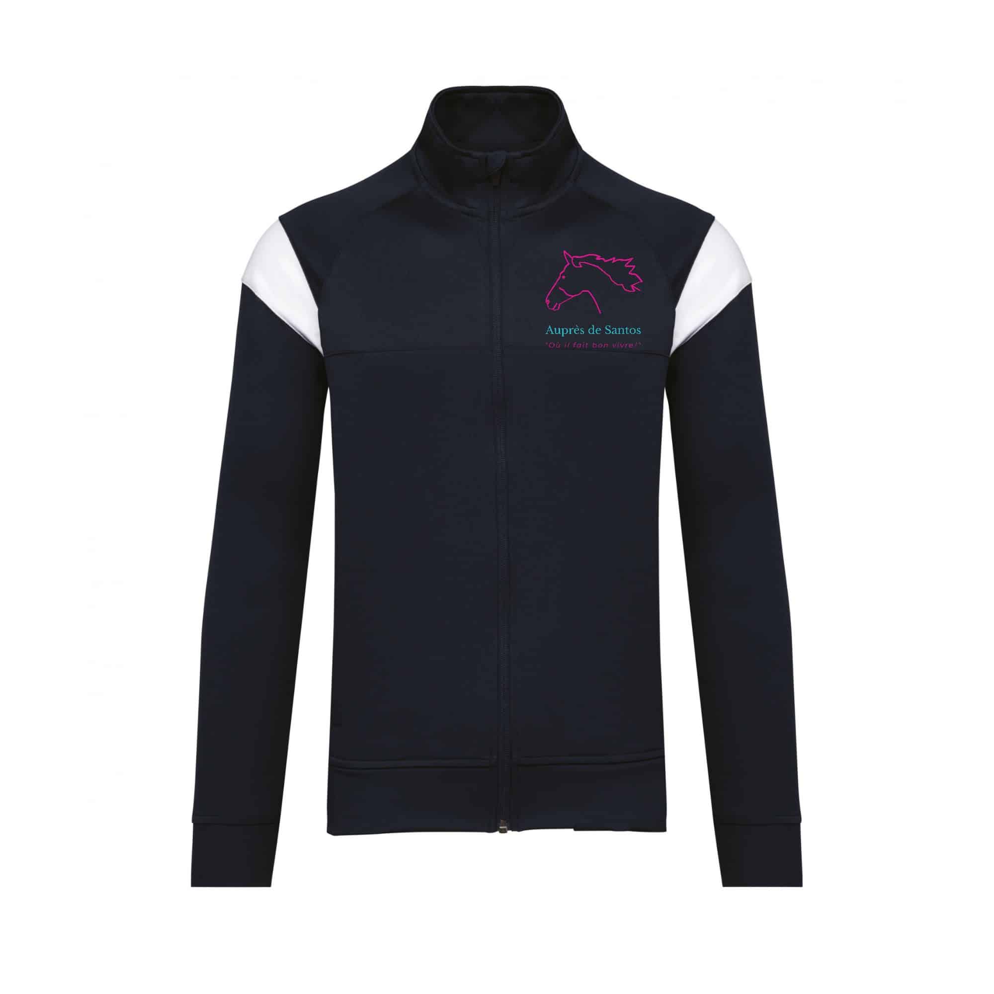 Veste de survêtement zippée (enfant) - aupres de santos - Navy - PA391