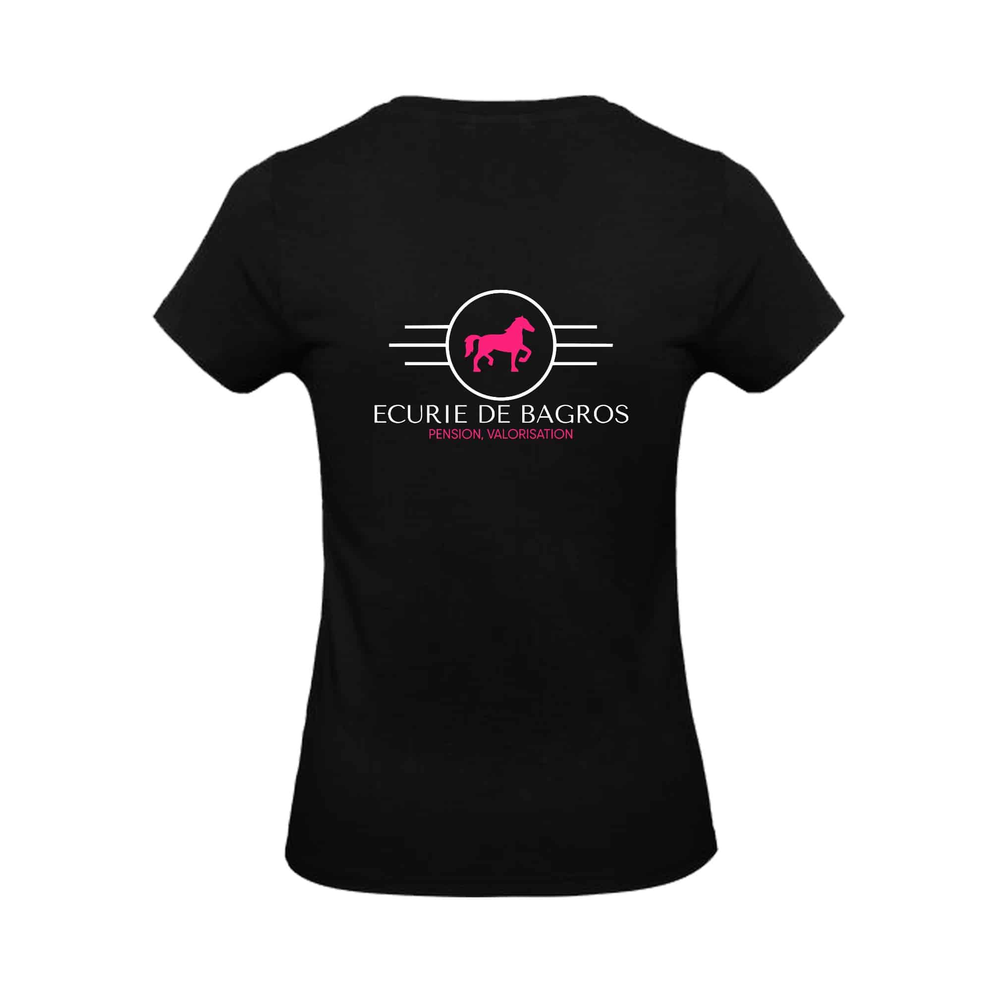T-SHIRT (femme) - Ecurie De Bagros - Noir - BC04T – Image 3