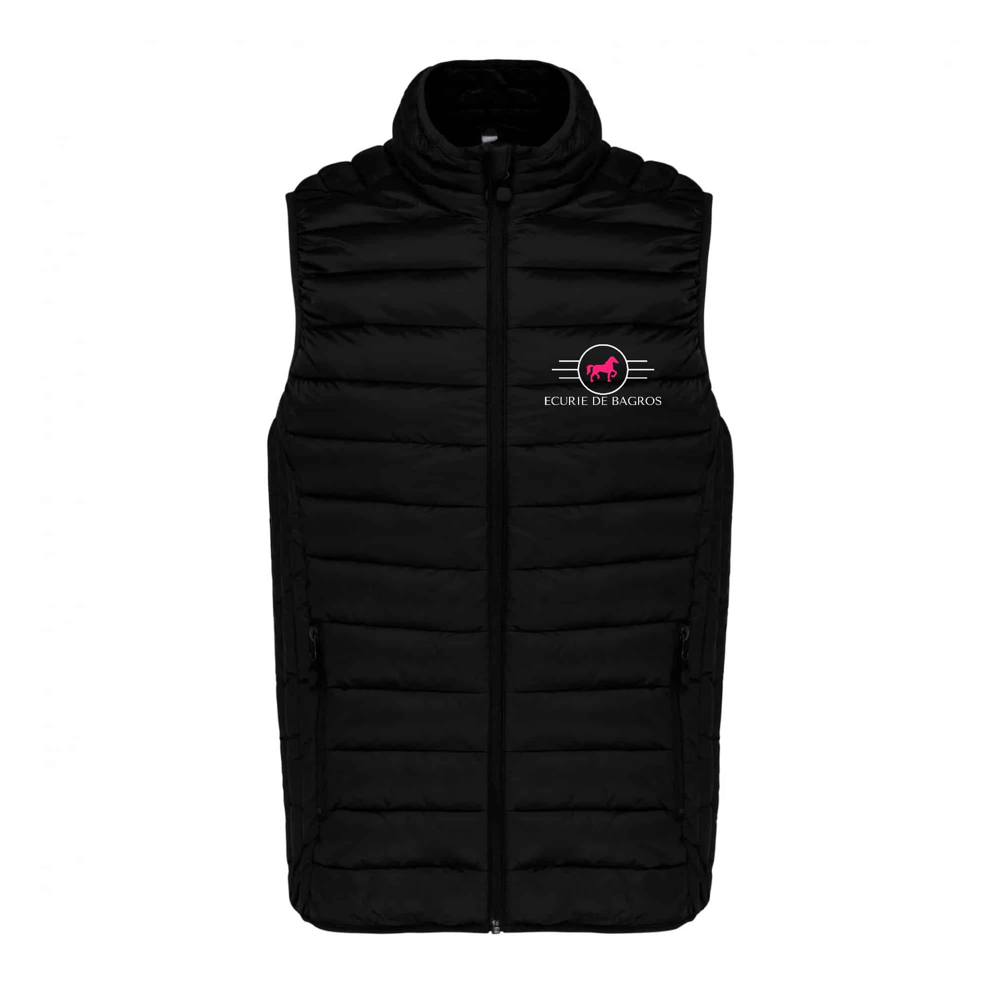 DOUDOUNE SANS MANCHES (homme) - Ecurie De Bagros - Noir - K6113