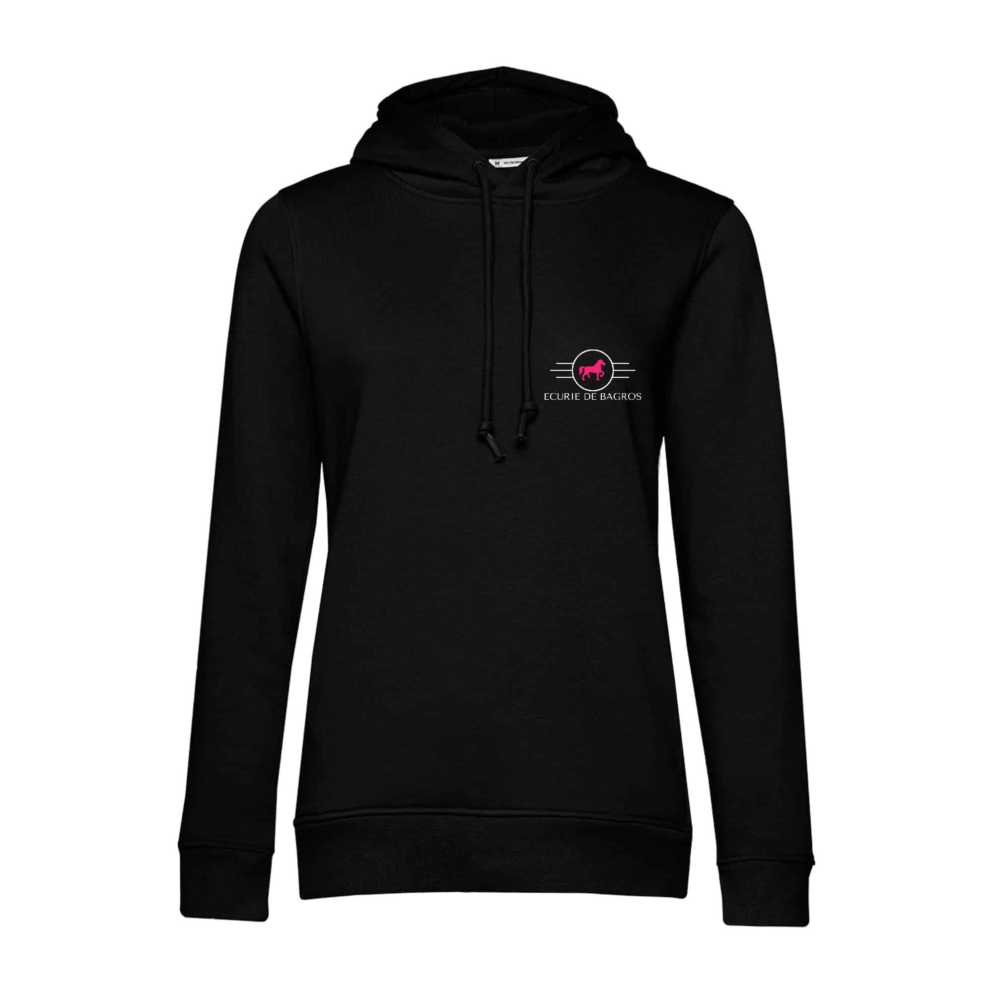 SWEAT A CAPUCHE (femme) – Ecurie De Bagros - Noir - BCW34B