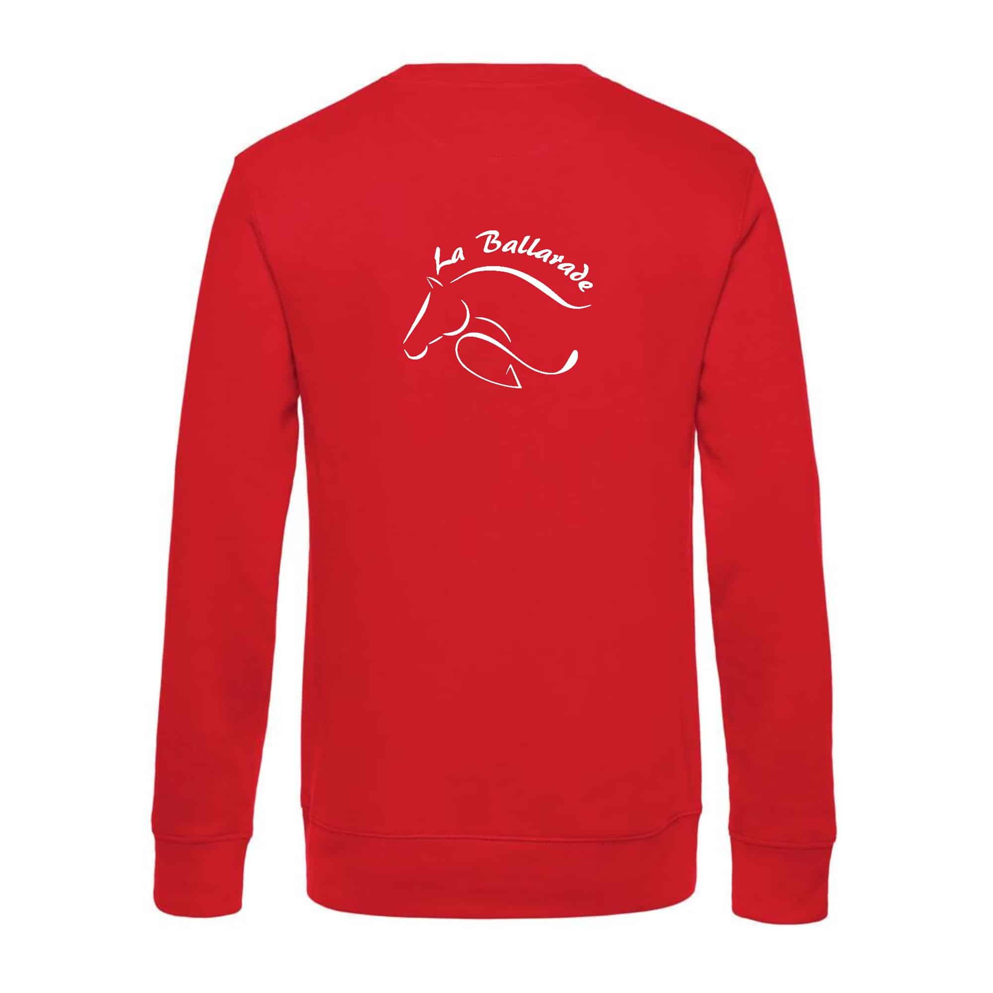 SWEAT COL ROND (homme) - Centre équestre La Ballarade – Rouge - BCU01K – Image 3
