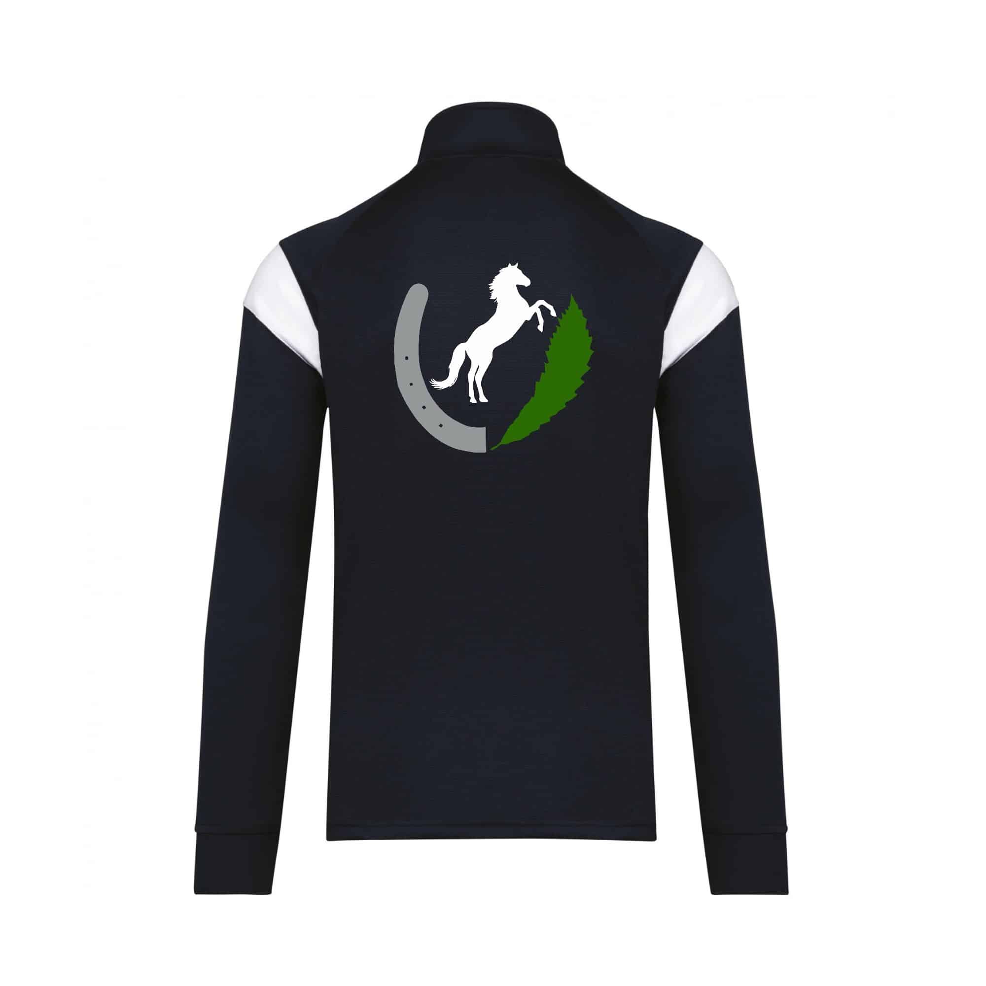 Veste de survêtement zippée (unisexe) - centre equestre les hauts de blond - Navy - PA390 – Image 3