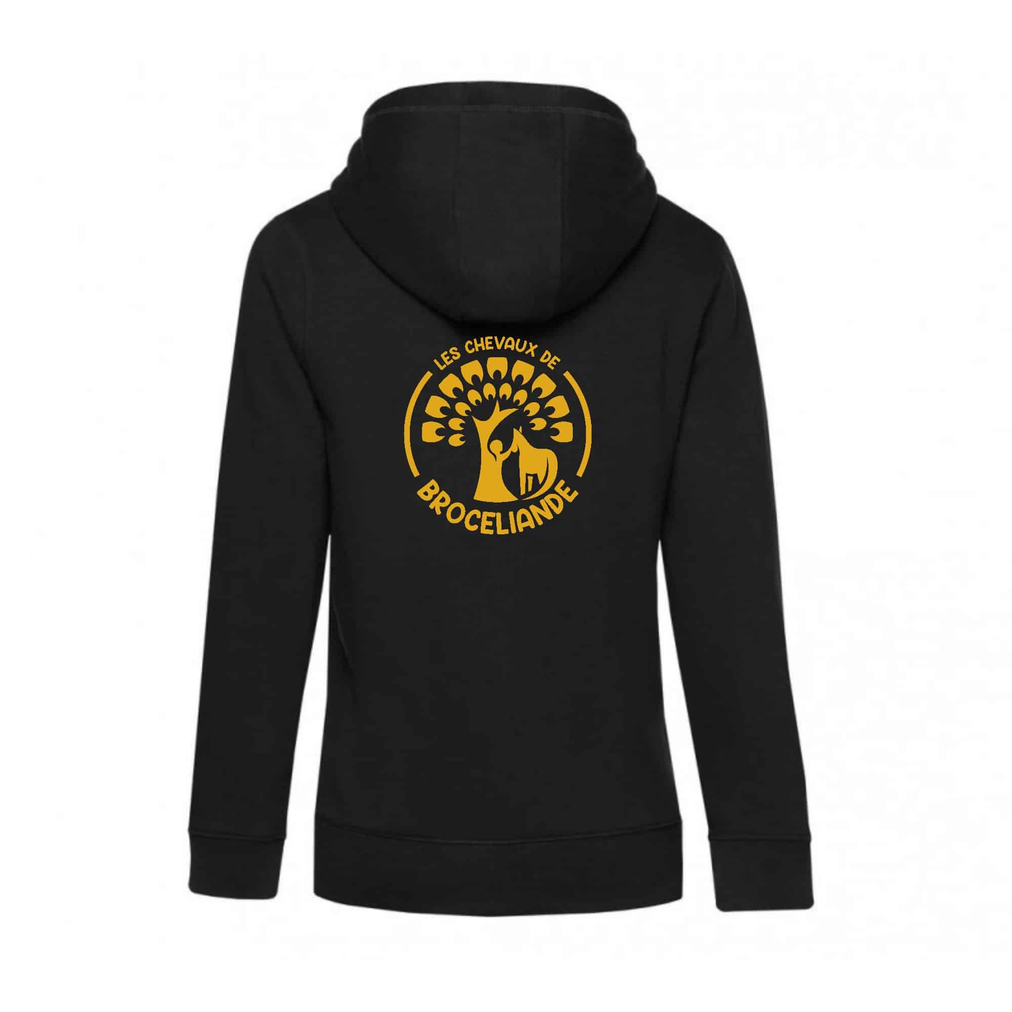 SWEAT ZIPPÉ (femme) - Les Chevaux de Brocéliande – Noir - BCW03Q – Image 3