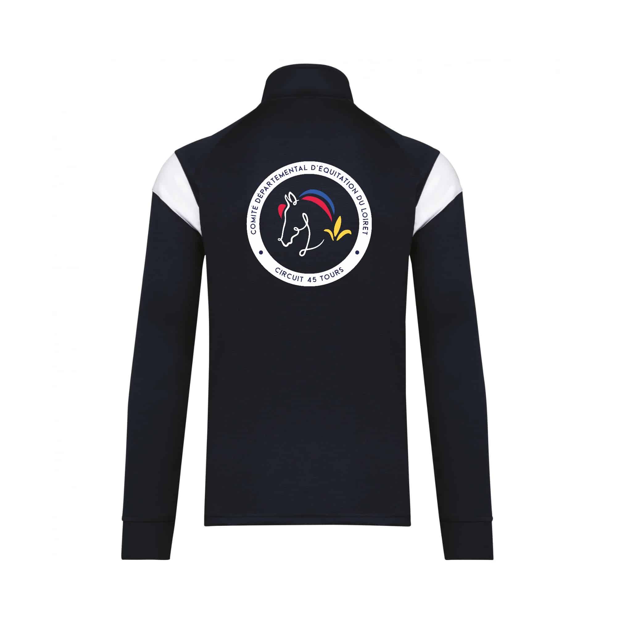Veste de survêtement zippée (unisexe) - CDE LOIRET - Navy - PA390 – Image 3