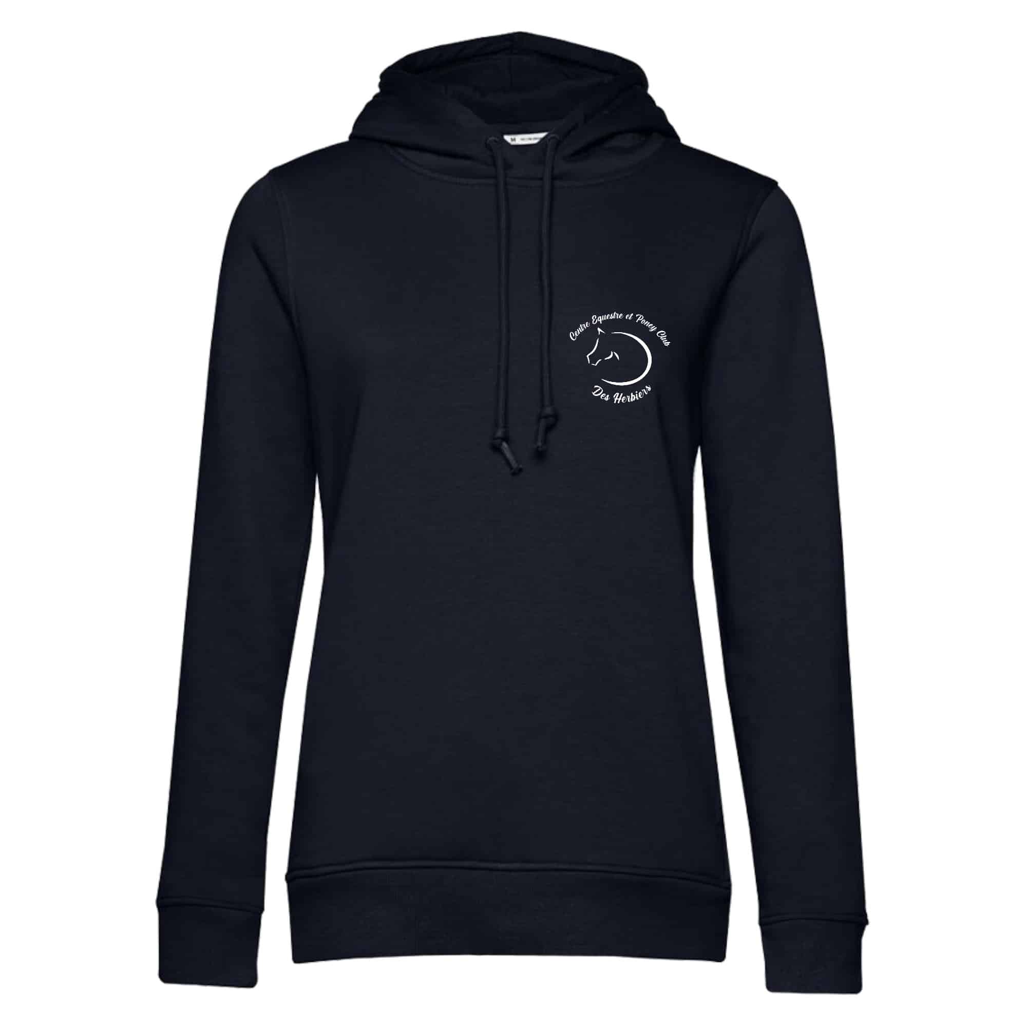 SWEAT A CAPUCHE (femme) – CENTRE EQUESTRE PONEY CLUB DES HERBIERS - Navy - BCW34B