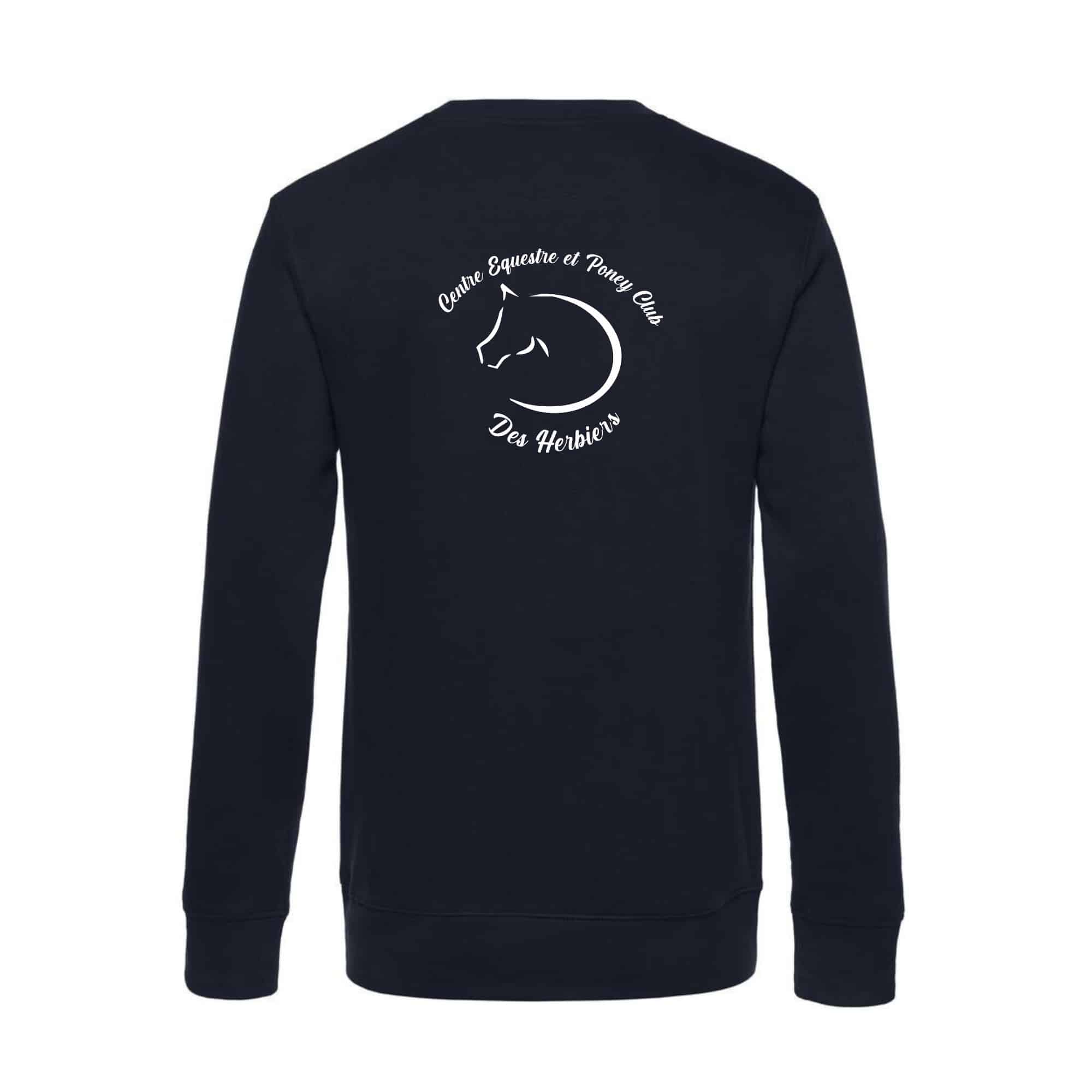 SWEAT COL ROND (enfant) - CENTRE EQUESTRE PONEY CLUB DES HERBIERS - Navy - ID332K – Image 2