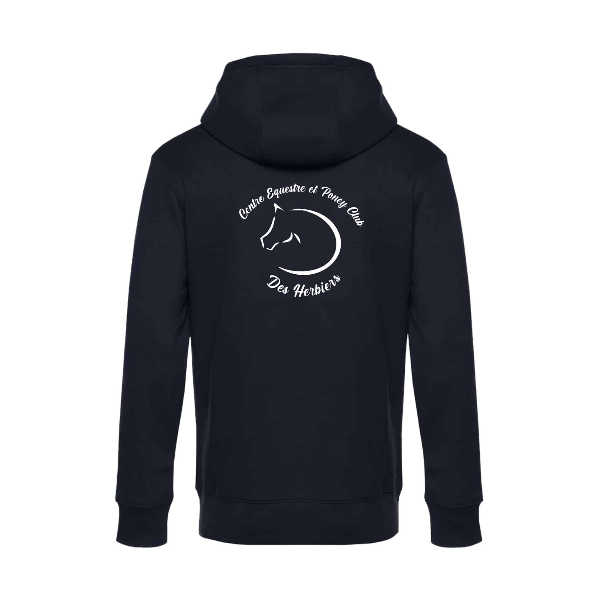 SWEAT A CAPUCHE (femme) – CENTRE EQUESTRE PONEY CLUB DES HERBIERS - Navy - BCW34B – Image 3