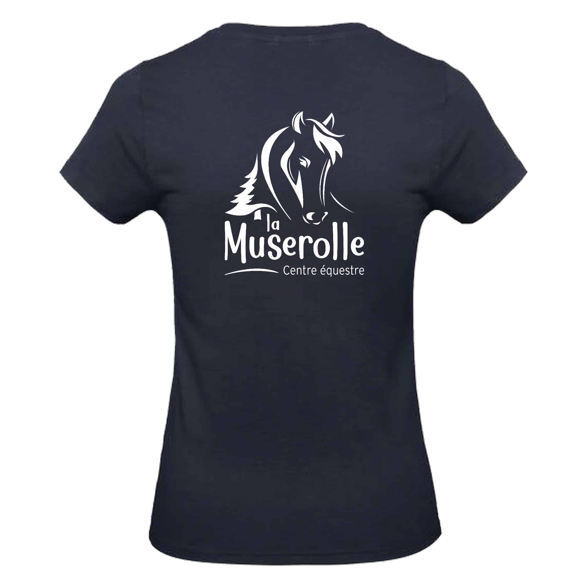 T-SHIRT (femme) - CENTRE EQUESTRE LA MUSEROLLE - Navy - BC04T – Image 3