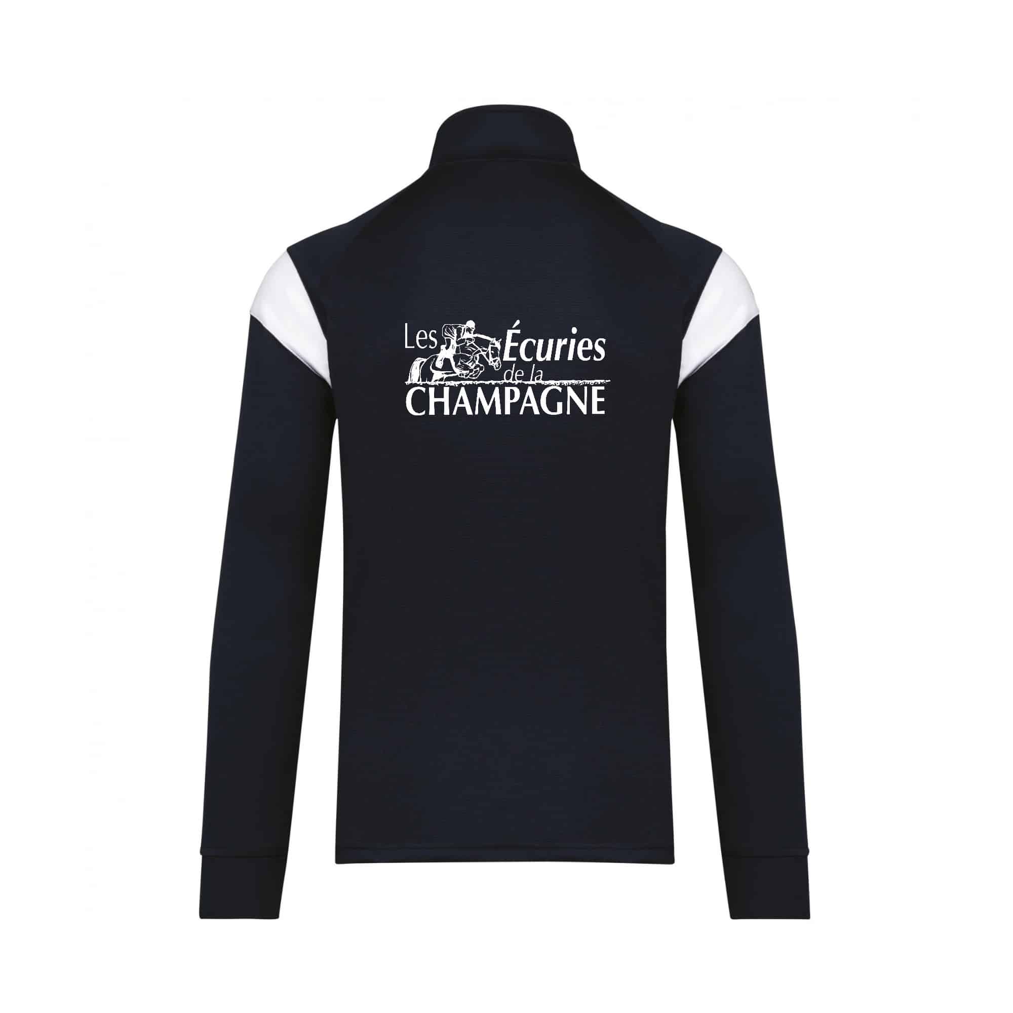 Veste de survêtement zippée (unisexe) - les ecuries de la champagne - Navy - PA390 – Image 3