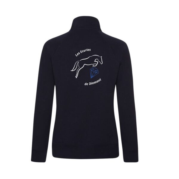 SWEAT ZIPPE SANS CAPUCHE (femme) - Les écuries de diamant - Navy - SC366 – Image 2