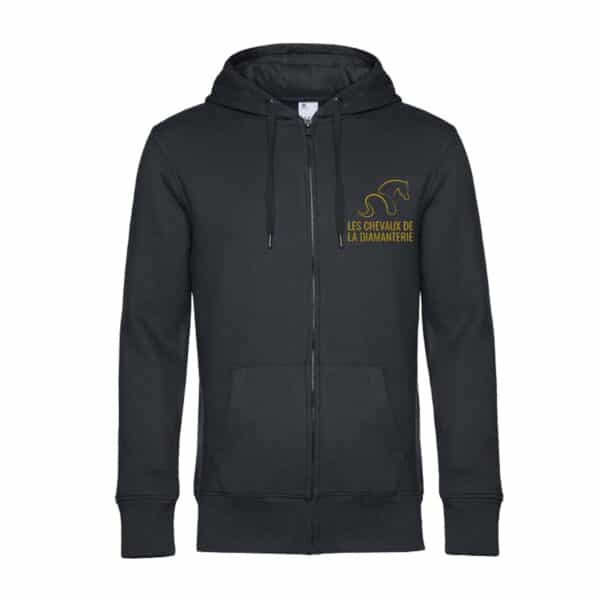 SWEAT ZIPPÉ (Homme) - Les chevaux de la diamanterie - Gris Anthracite - BCU03K