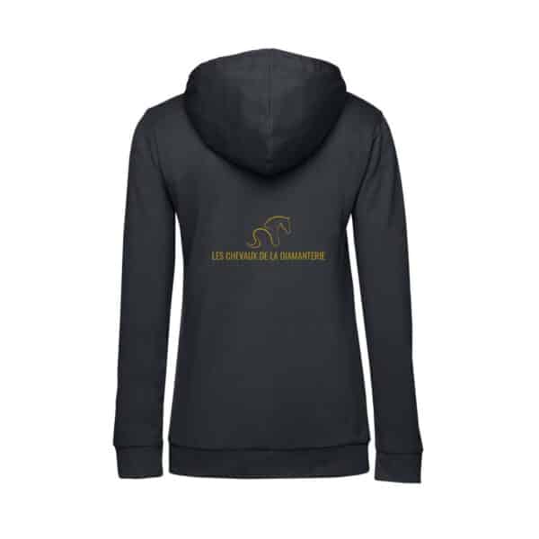 SWEAT ZIPPÉ (femme) - Les chevaux de la diamanterie - Gris Anthracite - BCW03Q – Image 2