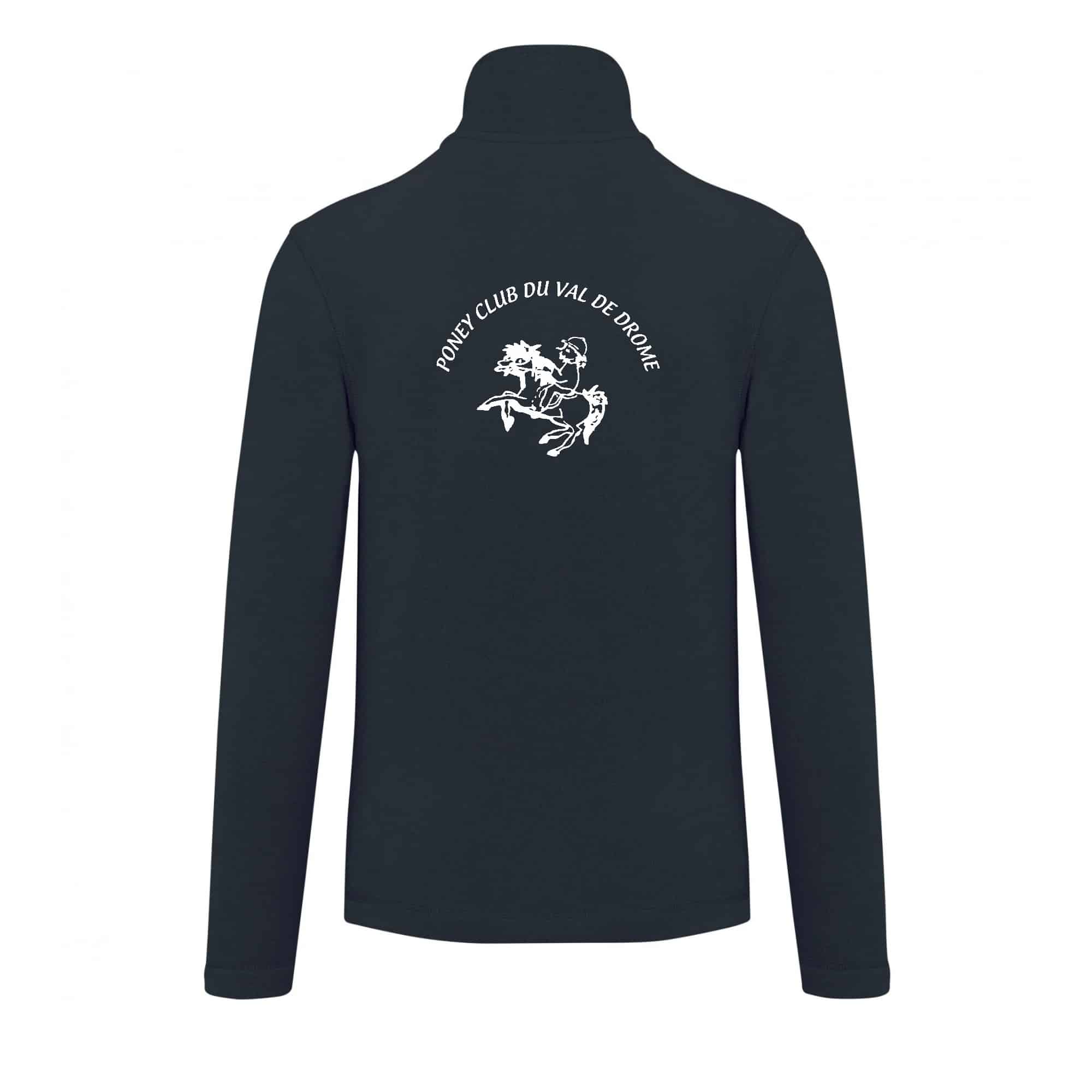 Veste micropolaire zippée (homme) – Poney club du val de drôme - Navy – K911 – Image 3