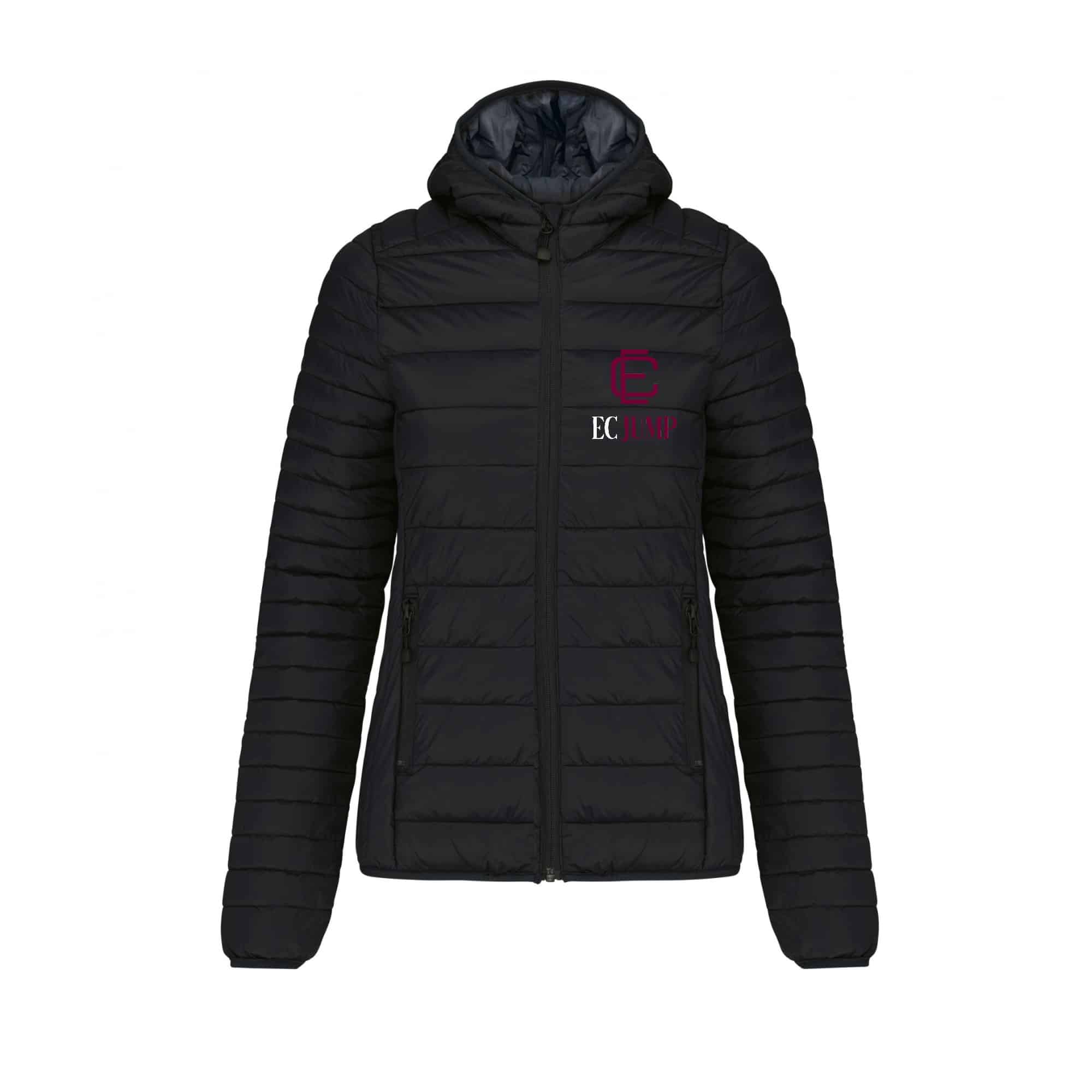 DOUDOUNE AVEC MANCHES ET CAPUCHE (femme) - EC sport - Noir - K6111