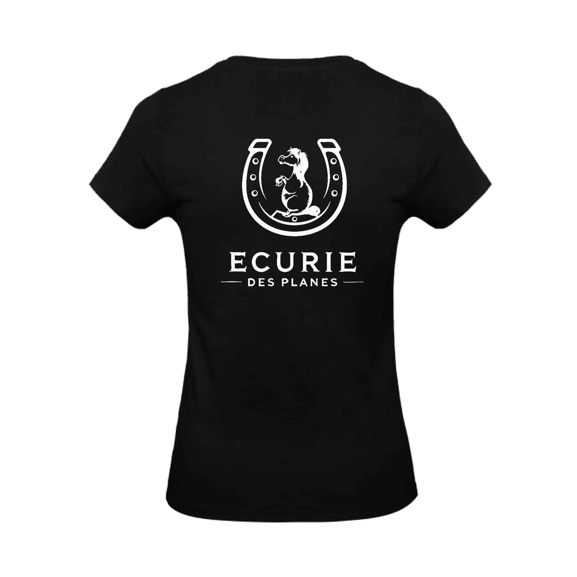 T-SHIRT (femme) - Ecurie des Planes - Noir - BC04T – Image 3