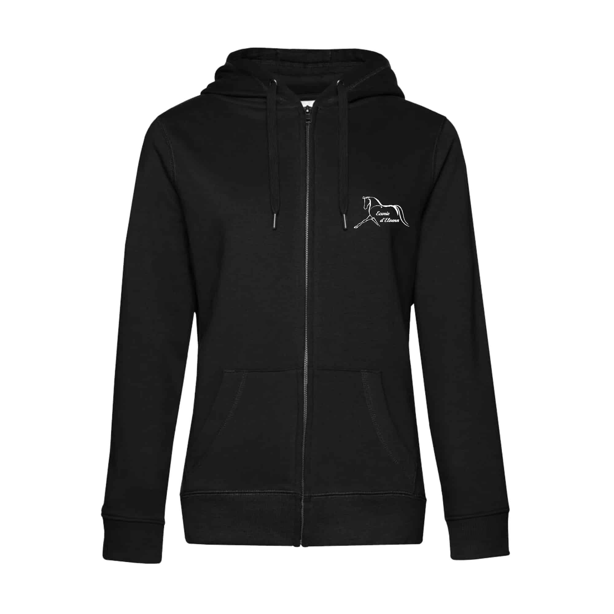 SWEAT ZIPPÉ (femme) - Écurie d'Elvenn - Noir - BCW03Q