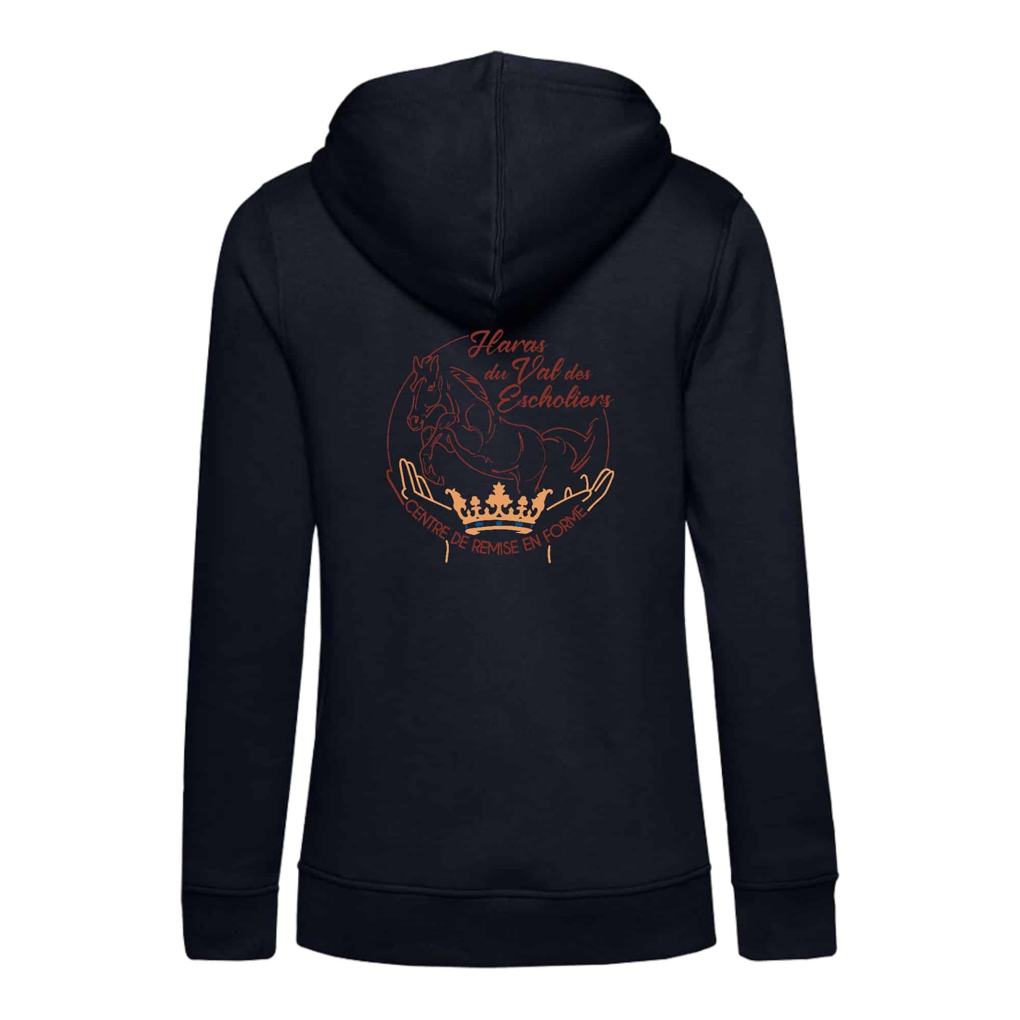 SWEAT A CAPUCHE (femme) – Haras du val des escholiers - Navy - BCW34B – Image 5