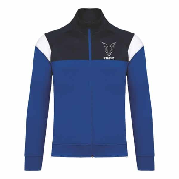 Veste de survêtement zippée (enfant) - Basket club gransois - Bleu roi - PA391