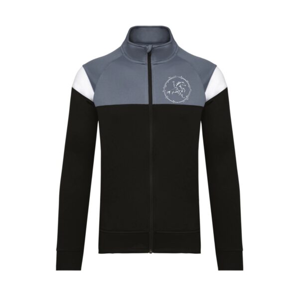 Veste de survêtement zippée (enfant) - icaval association equestre - Noir - PA391