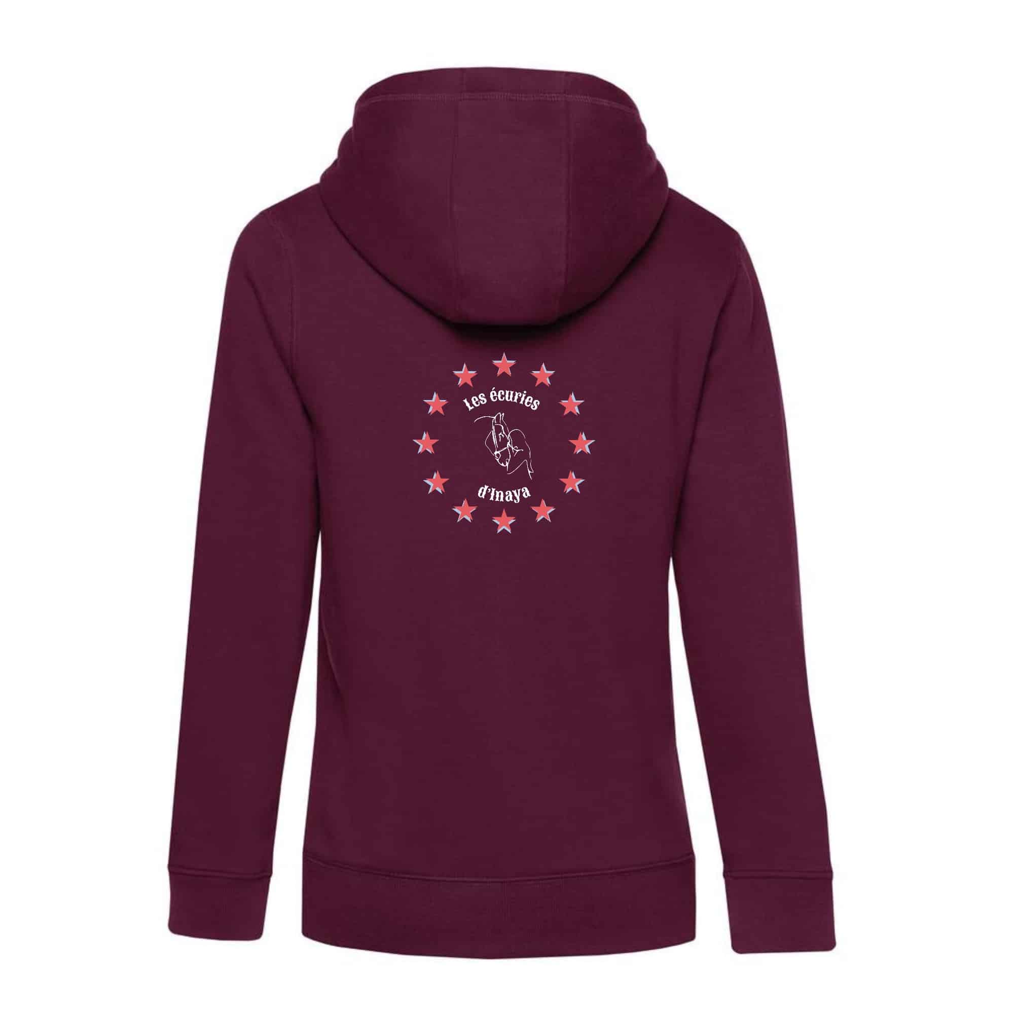 SWEAT ZIPPÉ (femme) - Les écuries d'Inaya - Bordeaux - BCW03Q – Image 3
