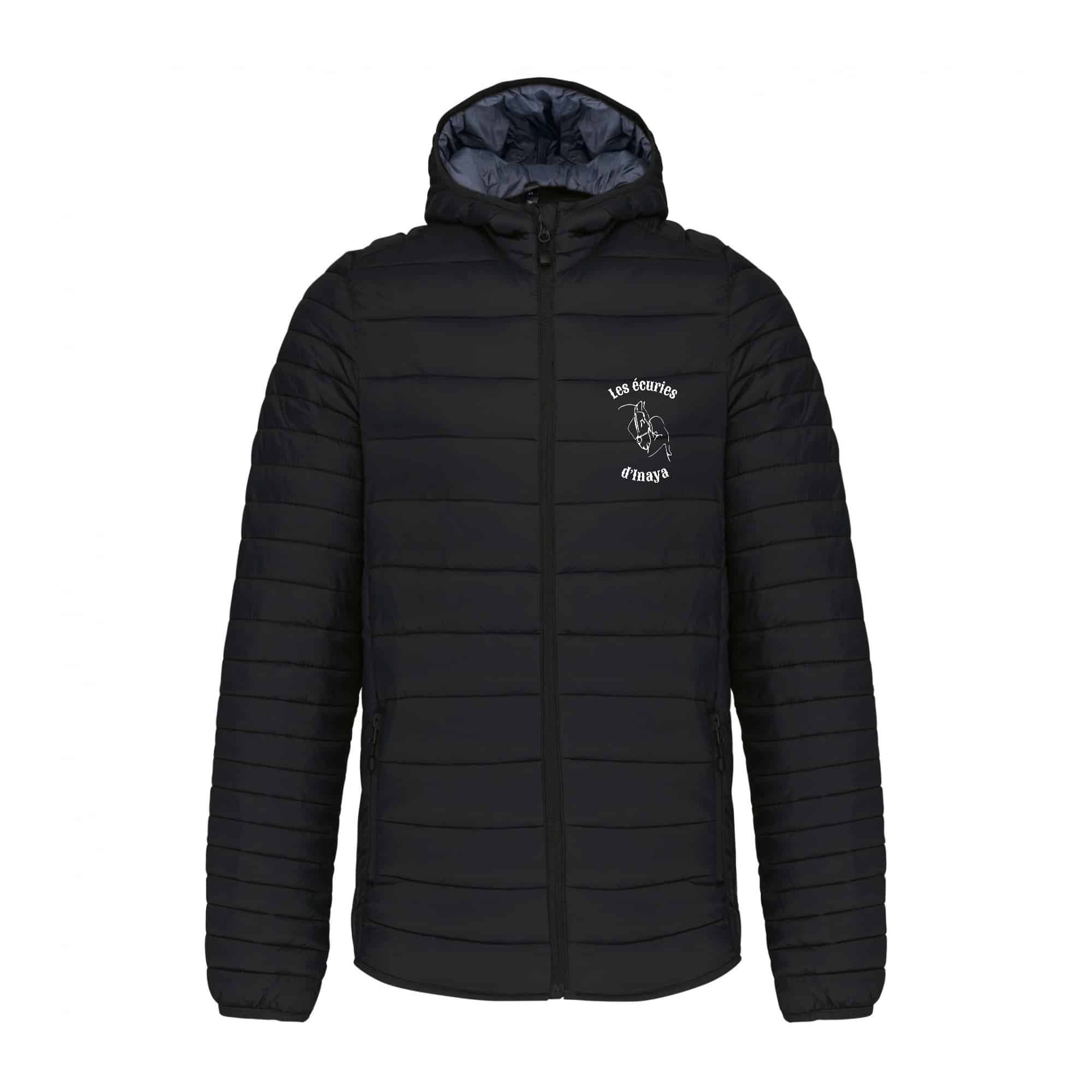 DOUDOUNE AVEC MANCHES ET CAPUCHE (homme) - Les écuries d'Inaya - Noir - K6110