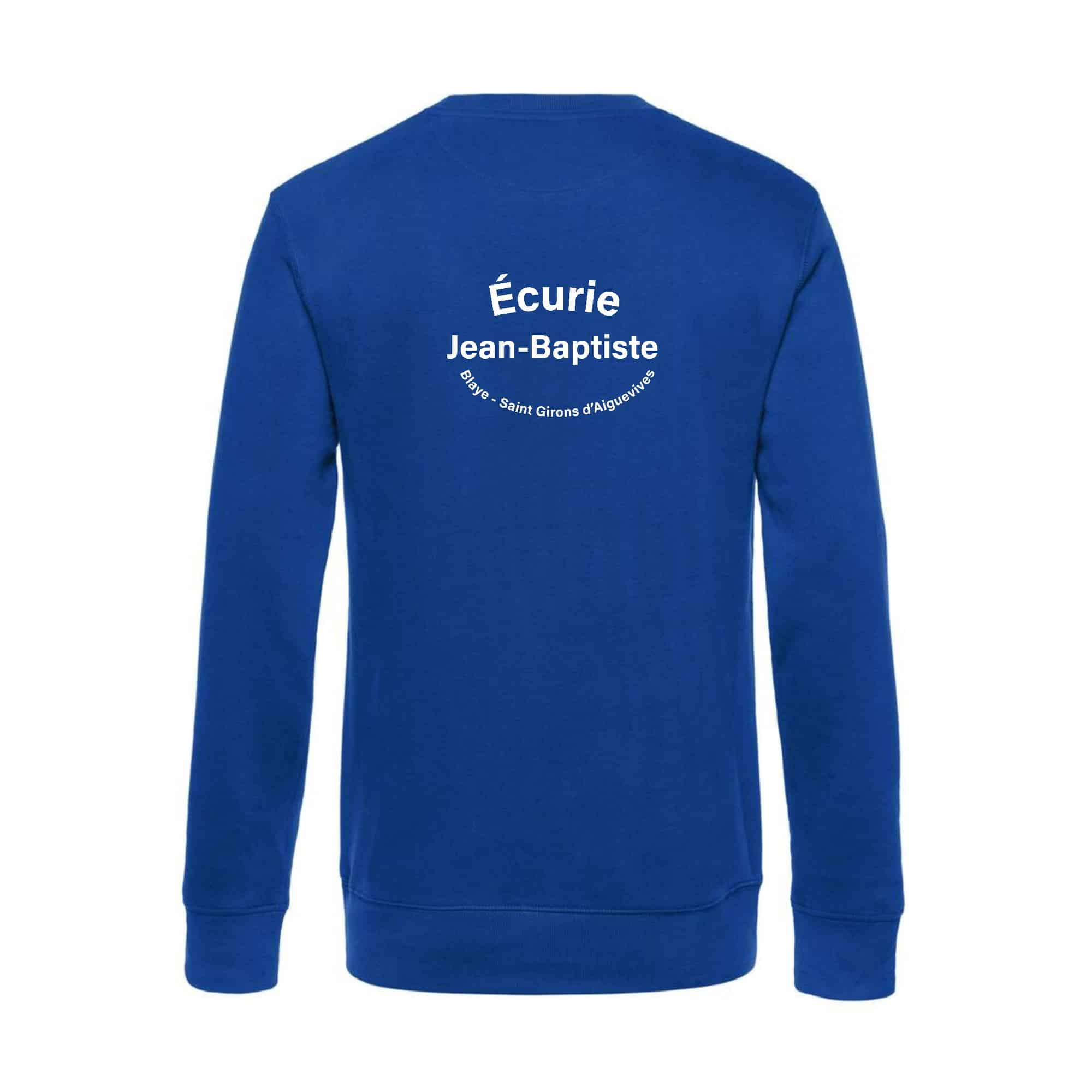 SWEAT COL ROND (femme) - Ecurie Jean-Baptiste - Bleu Roi - BCW01Q – Image 3