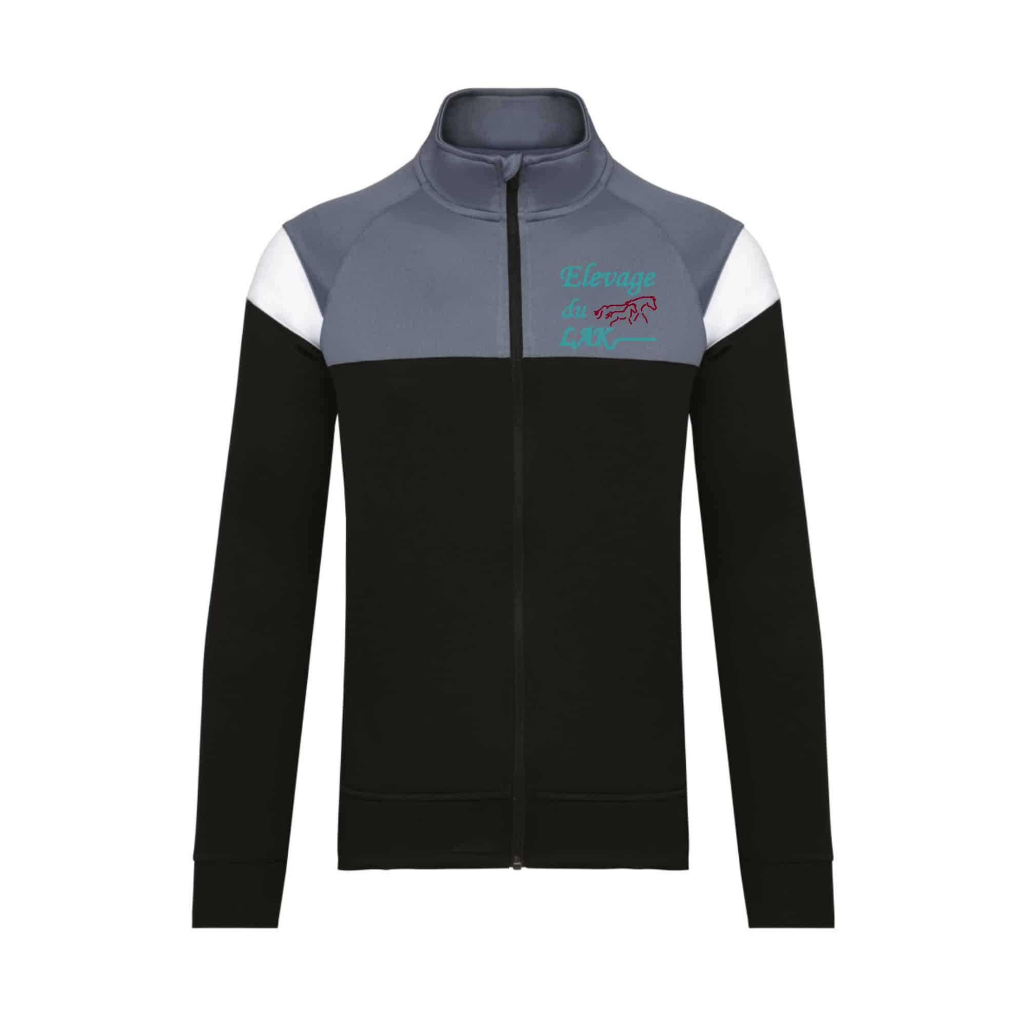 Veste de survêtement zippée (enfant) - elevage du lak - Noir - PA391