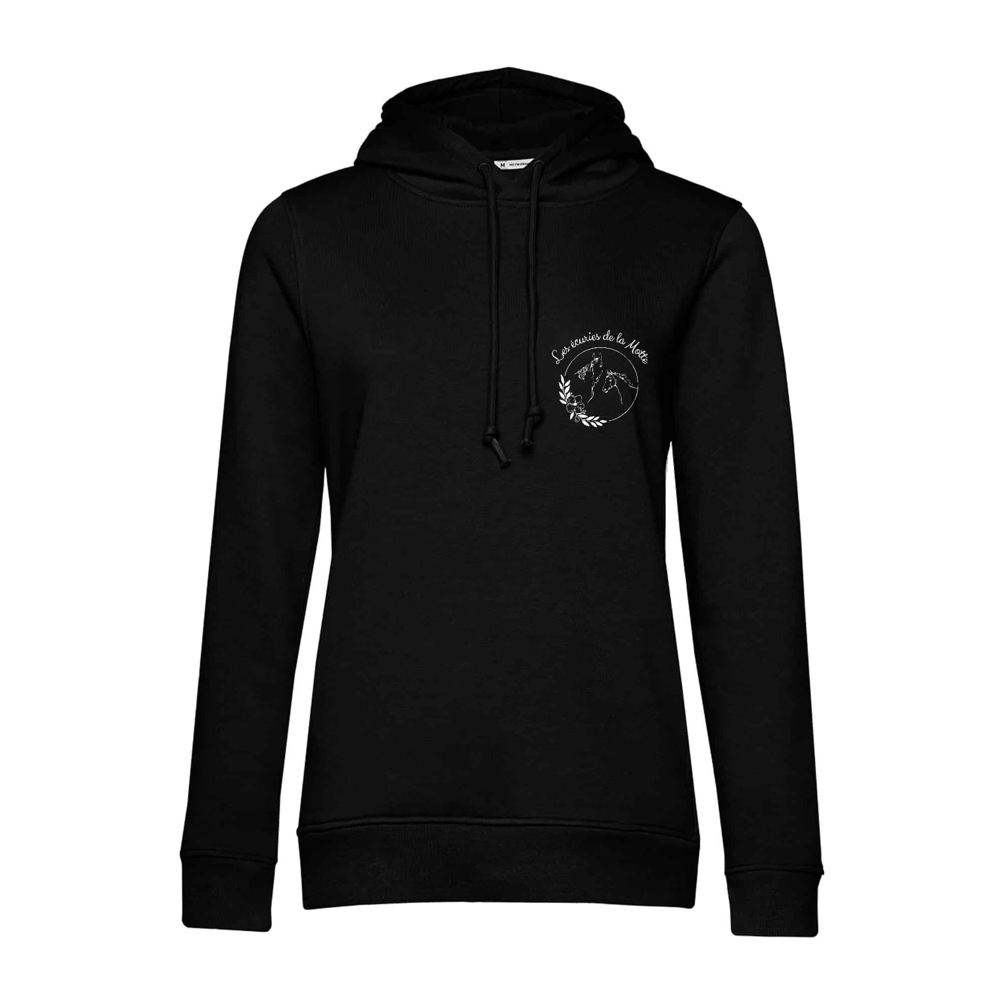 SWEAT A CAPUCHE (femme) – Les écuries de la Motte (45) - Noir - BCW34B