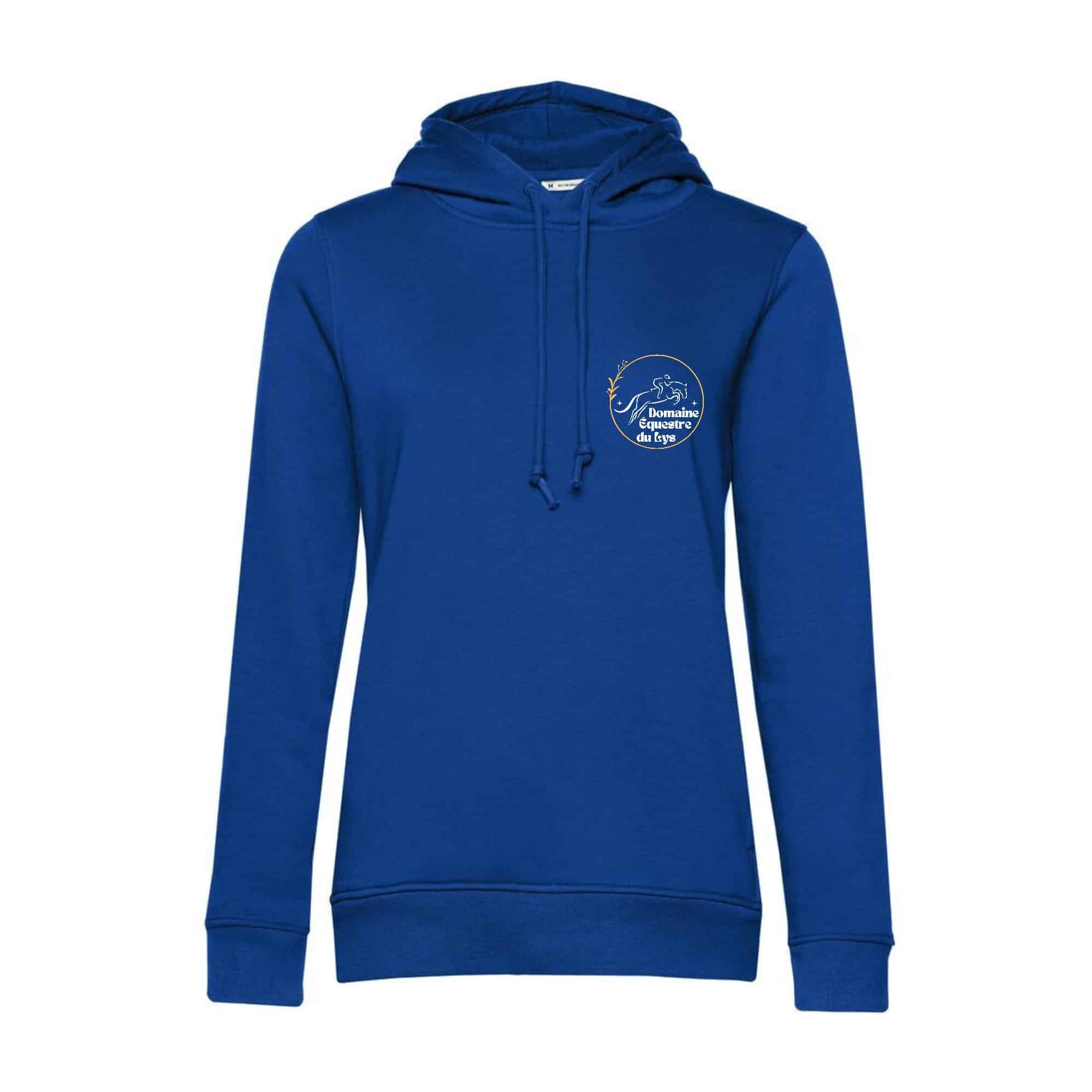 SWEAT A CAPUCHE (femme) – Domaine Équestre du Lys - Bleu roi - BCW34B