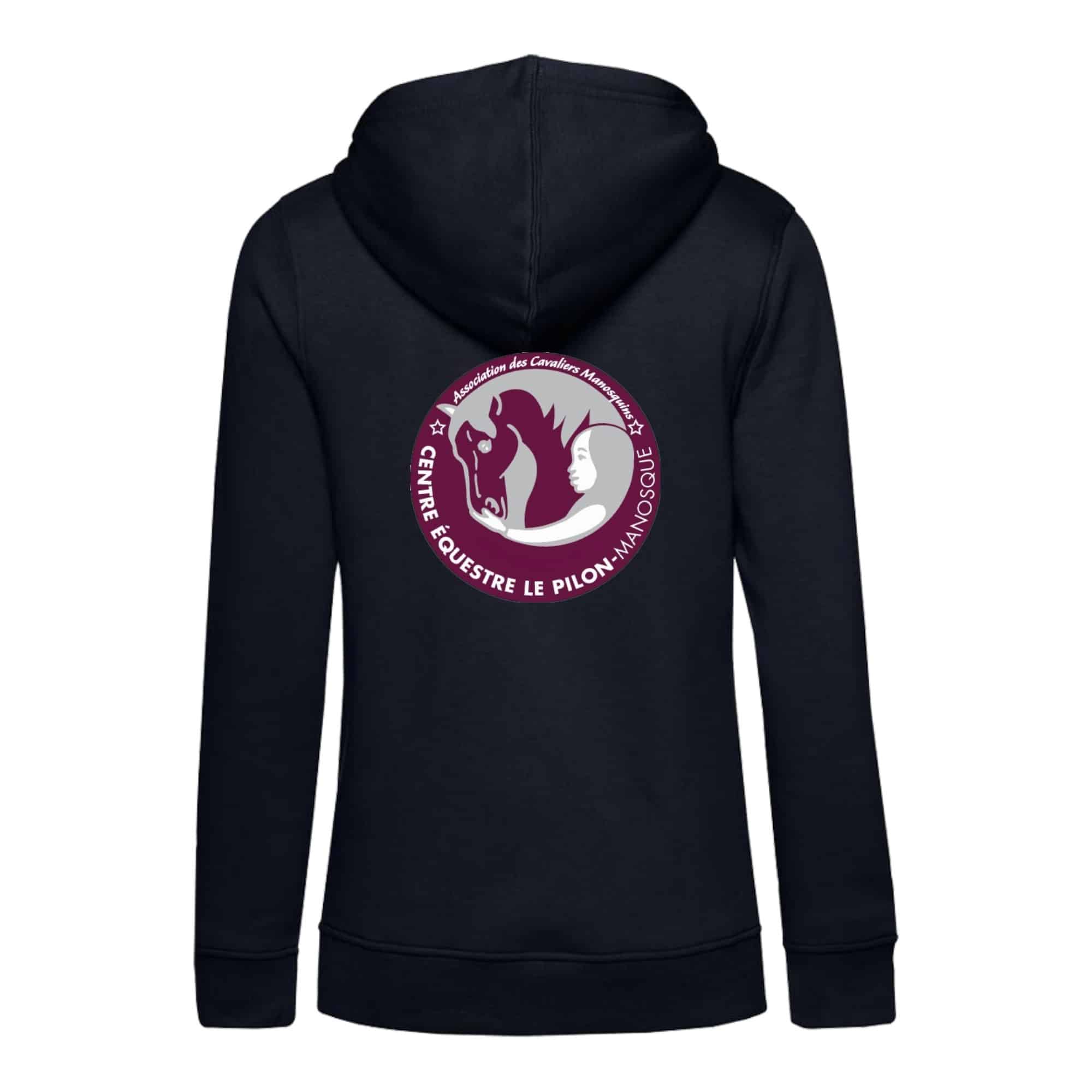 SWEAT A CAPUCHE (femme) – ASSOCIATION DES CAVALIERS MANOSQUINS - Navy - BCW34B – Image 3
