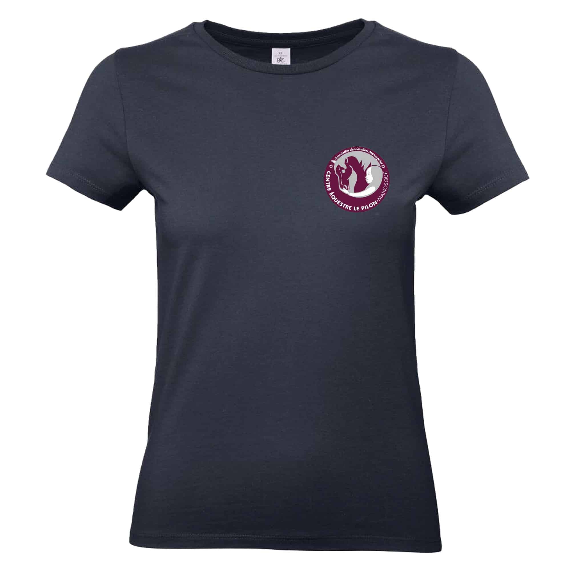 T-SHIRT (femme) - ASSOCIATION DES CAVALIERS MANOSQUINS - Navy - BC04T