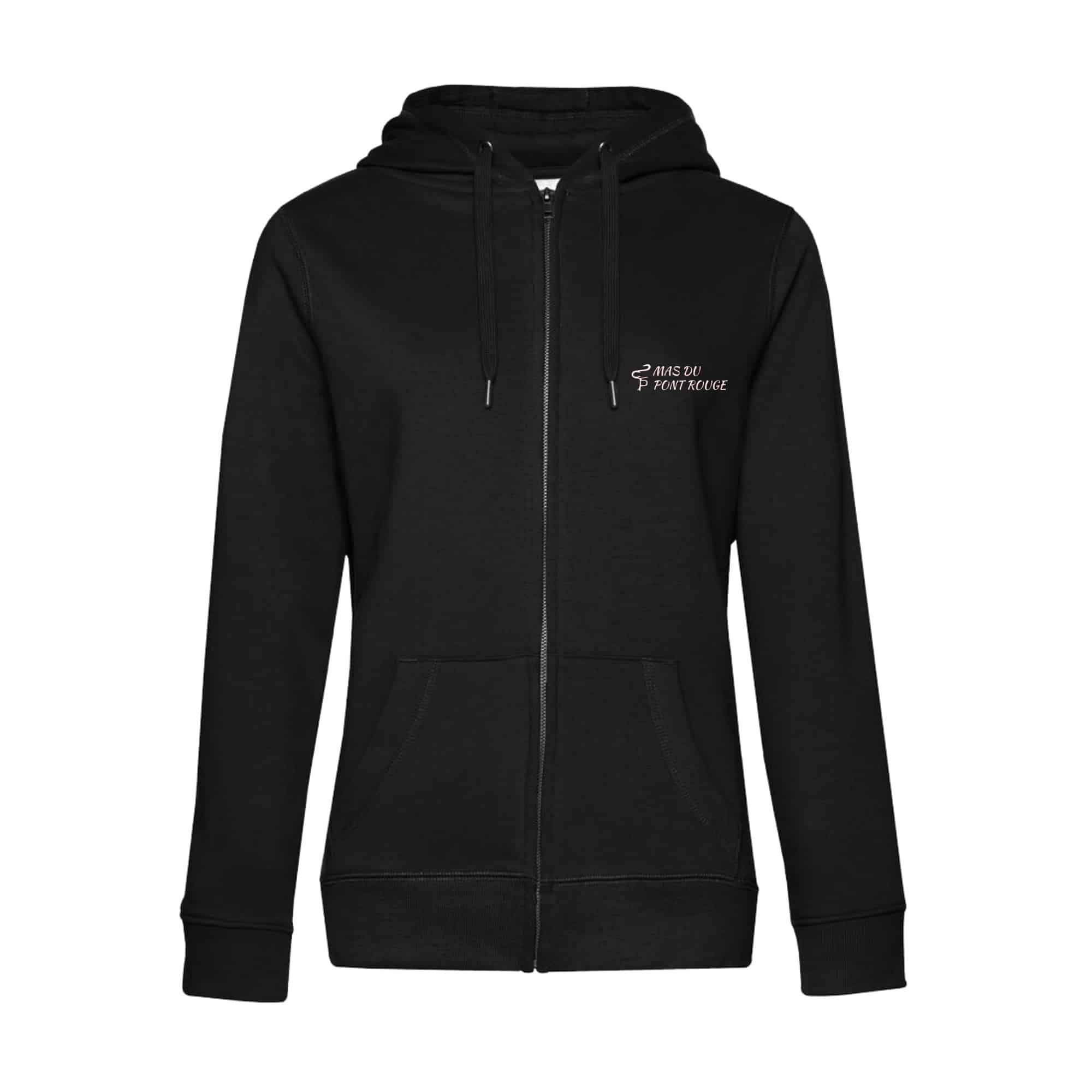 SWEAT ZIPPÉ (femme) - Mas du pont rouge - Noir - BCW03Q