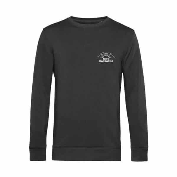 SWEAT COL ROND (homme) - ecurie massardo - Gris Anthracite - BCU01K