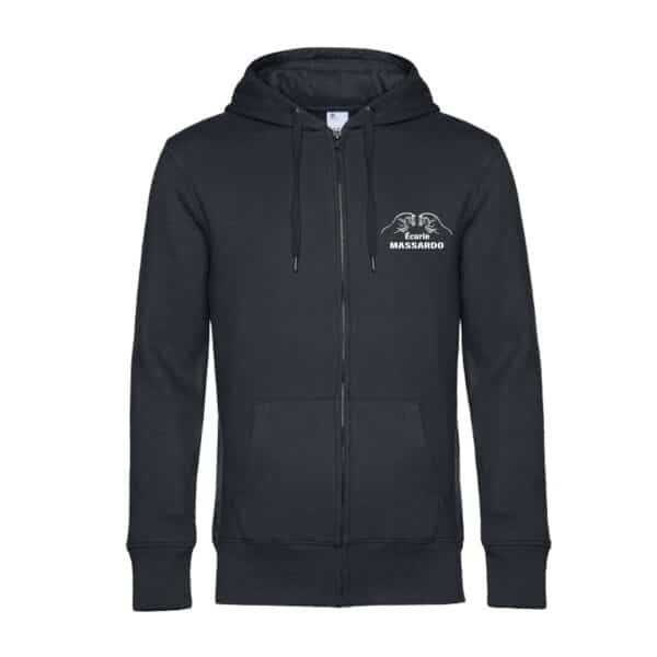 SWEAT ZIPPÉ (Homme) - ecurie massardo - Gris Anthracite - BCU03K