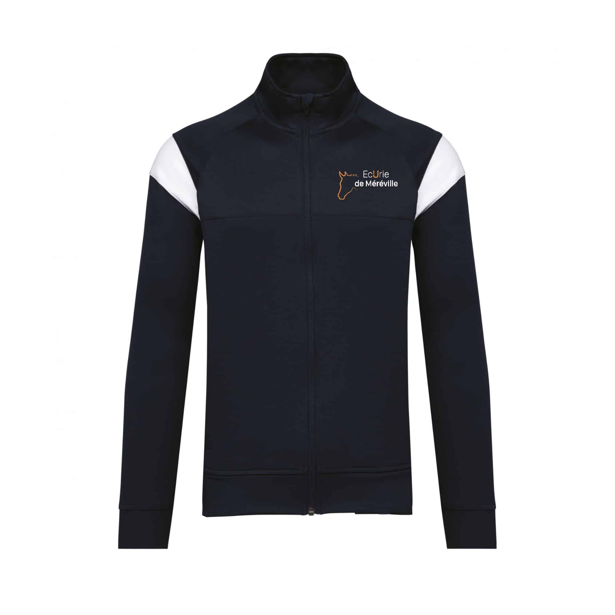 Veste de survêtement zippée (enfant) - ecurie de mereville - Navy - PA391
