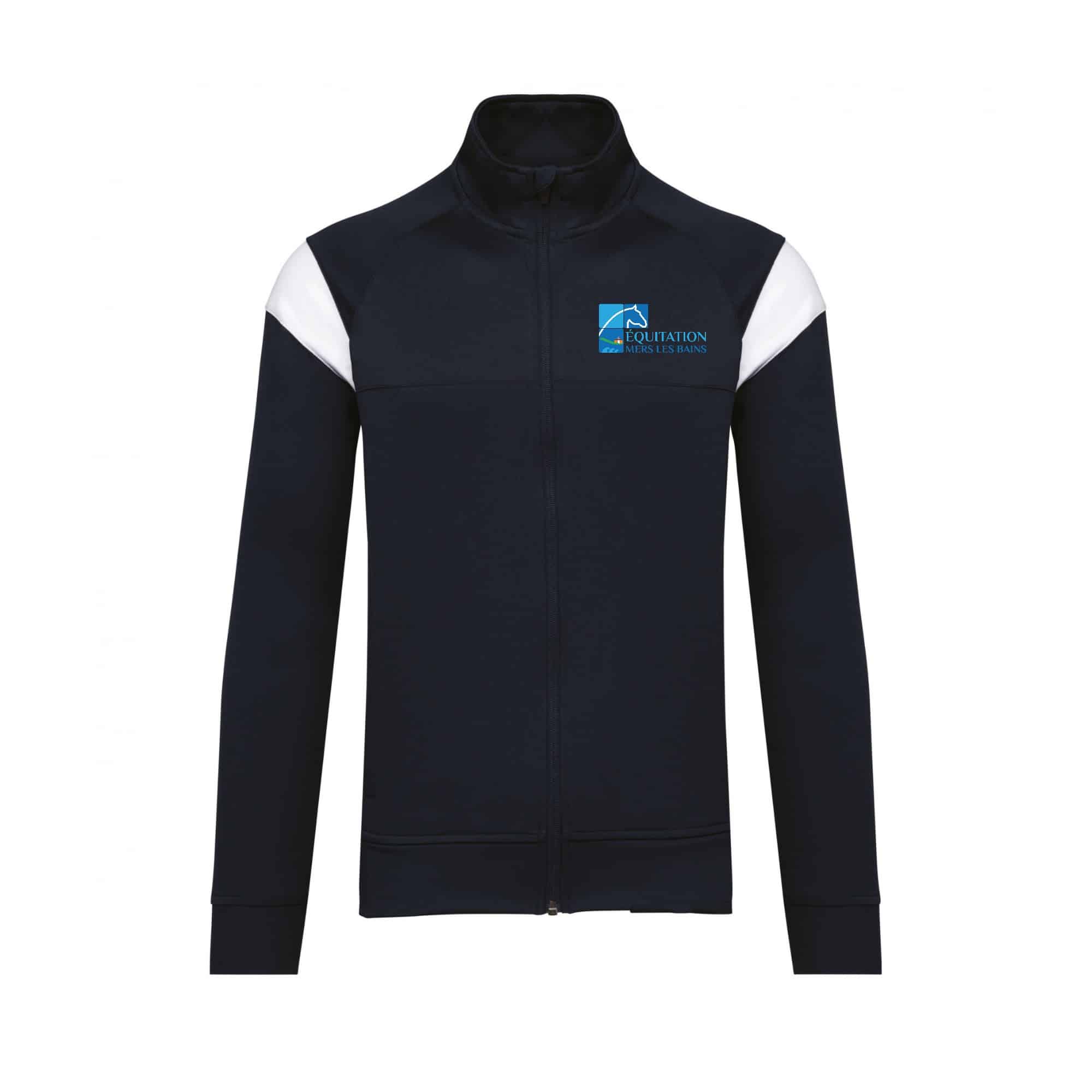 Veste de survêtement zippée (unisexe) - equitation mers les bains - Navy - PA390