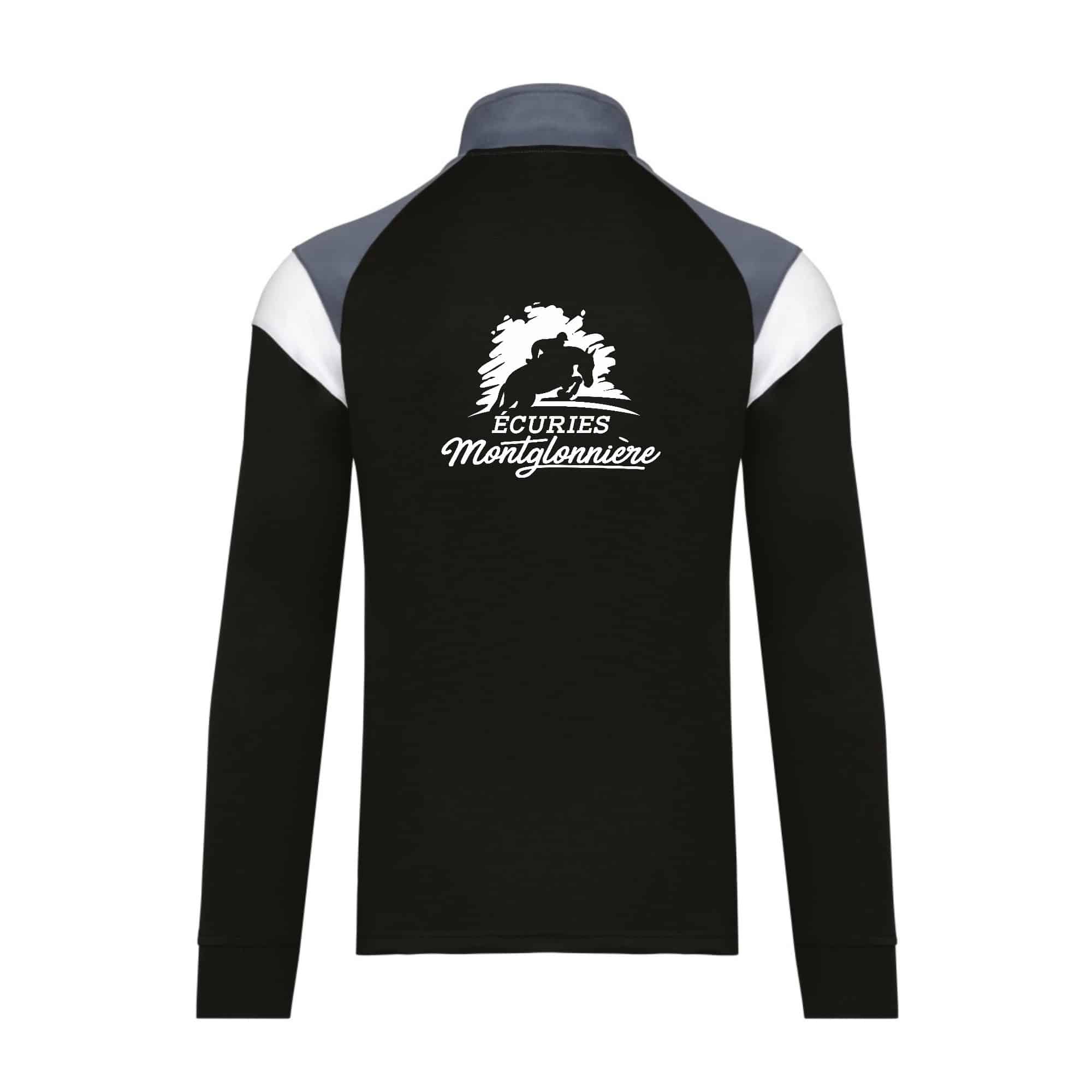 Veste de survêtement zippée (unisexe) - les ecuries de la montglonniere - Noir - PA390 – Image 3