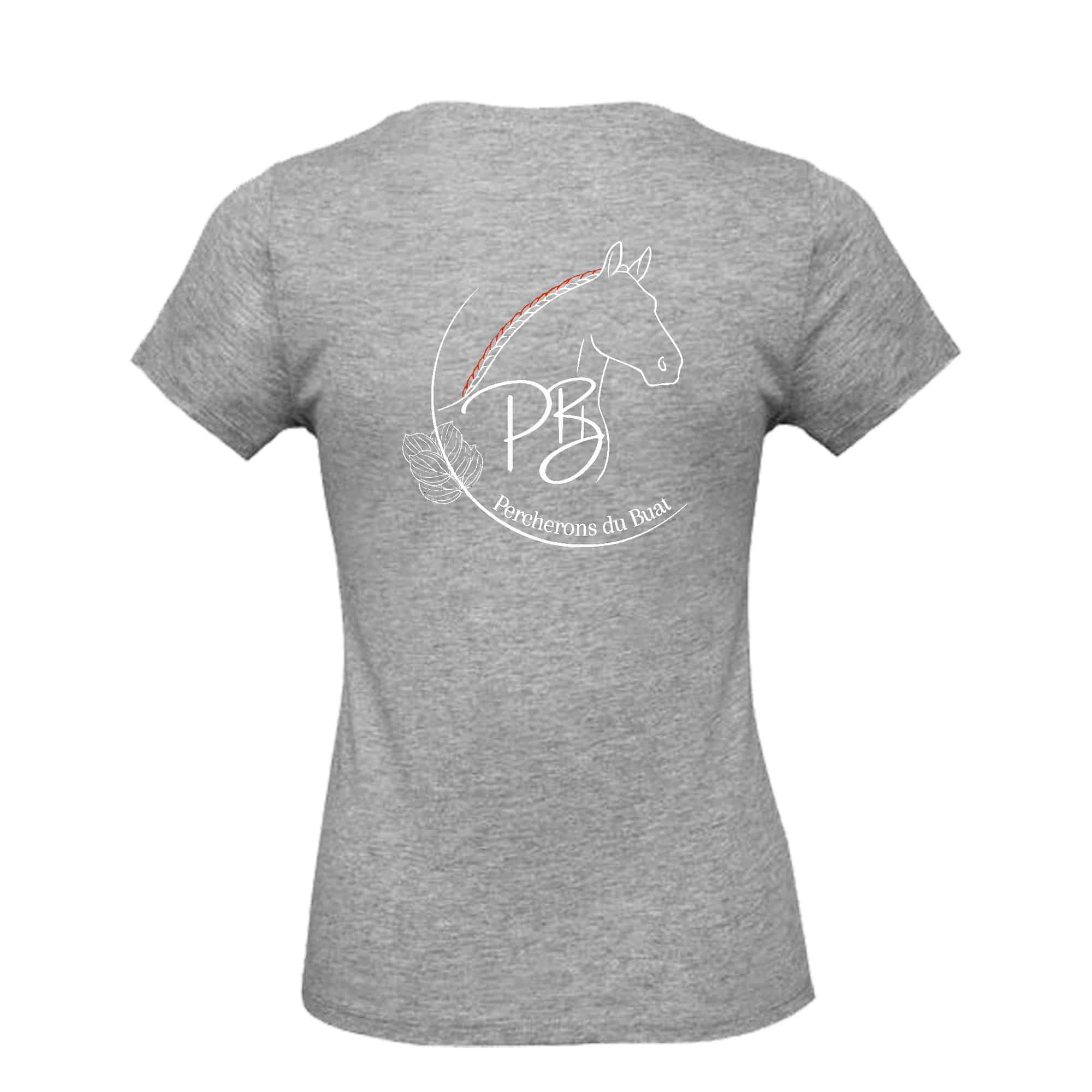 T-SHIRT (femme) - Elevage Percherons du Buat - Gris Chiné - BC04T – Image 3