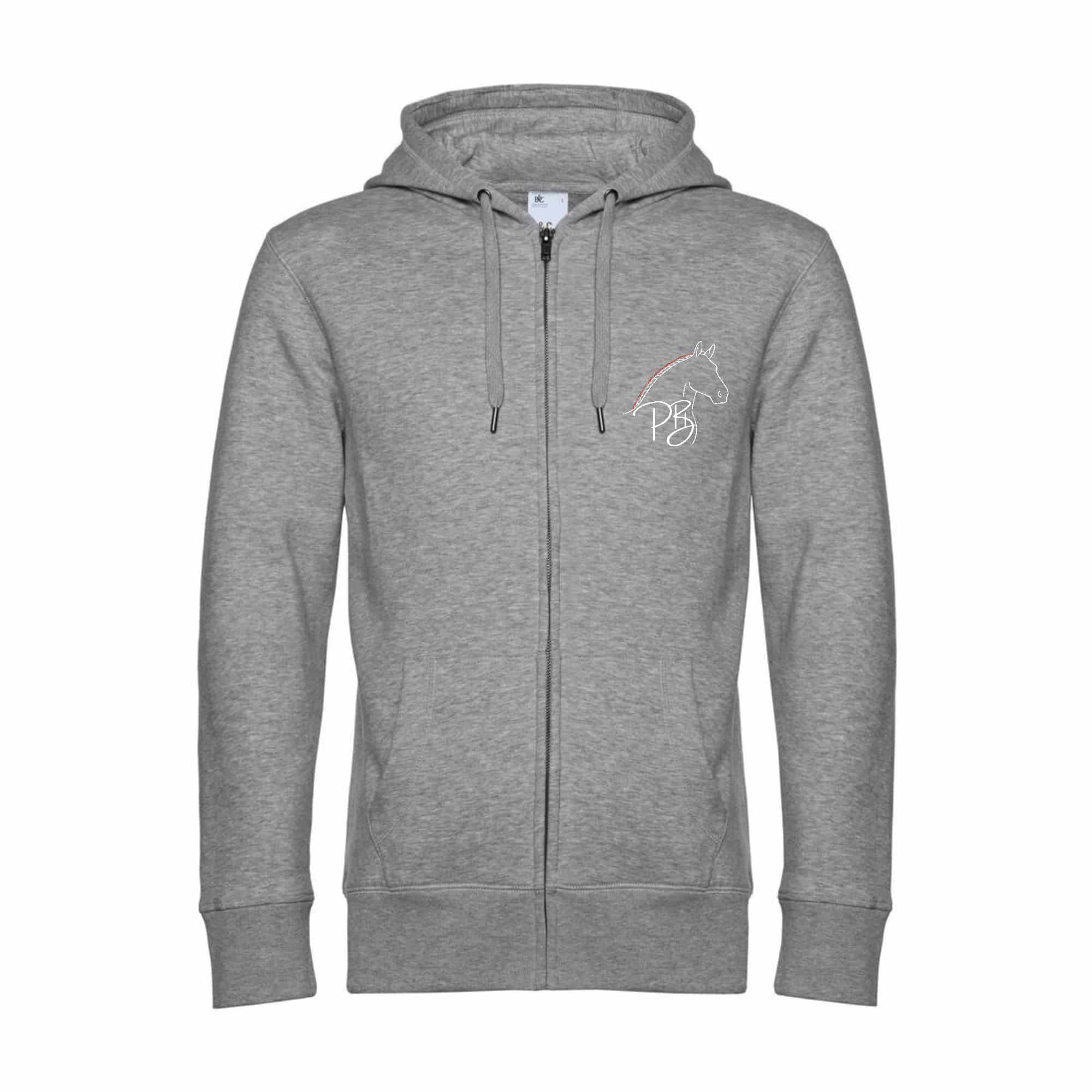 SWEAT ZIPPÉ (Homme) - Elevage Percherons du Buat - Gris Chiné - BCU03K