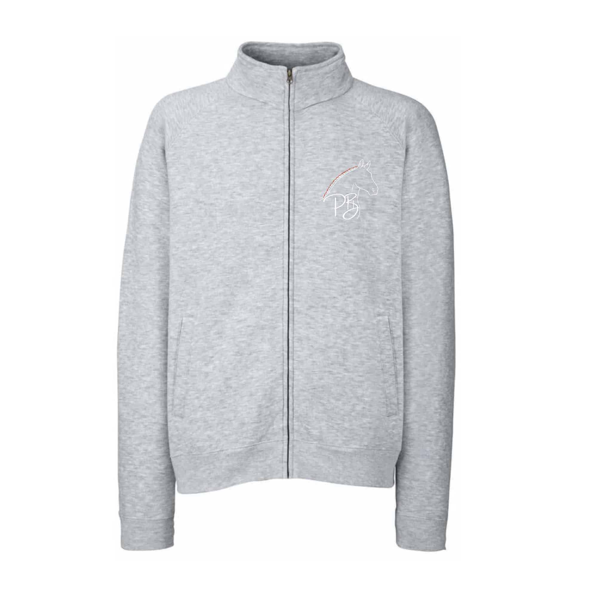 SWEAT ZIPPE SANS CAPUCHE (homme) - Elevage Percherons du Buat - Gris Chiné - SC365