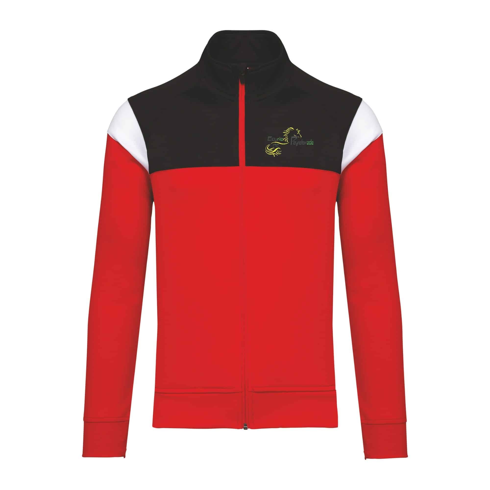 Veste de survêtement zippée (unisexe) - gaec de peyrelevade - Rouge - PA390