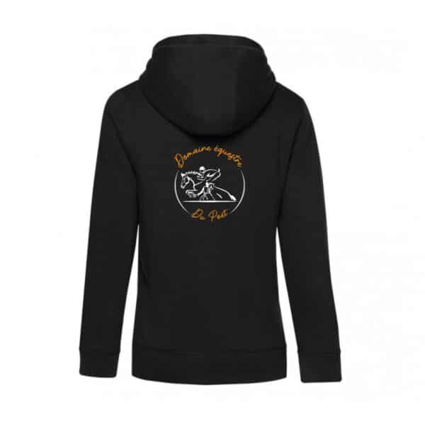 SWEAT A CAPUCHE (femme) – domaine équestre du poet - Noir - BCW34B – Image 2